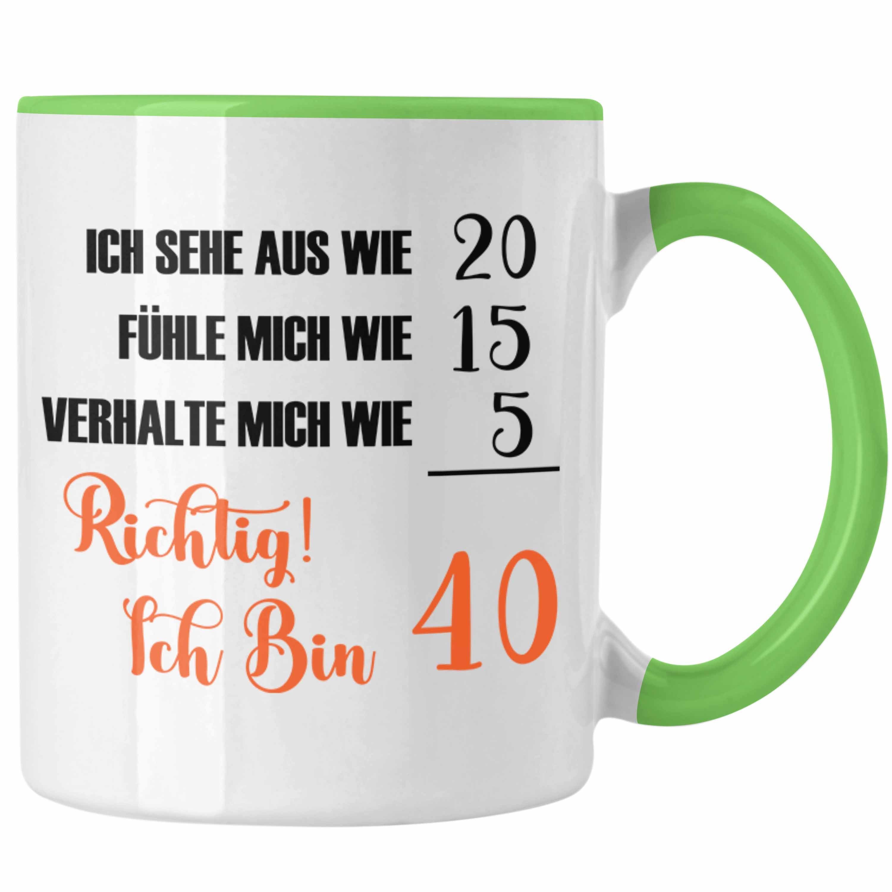 Trendation Tasse Tasse 40. Geburtstag Lustiges Geschenk Frauen 40er B Day Grün