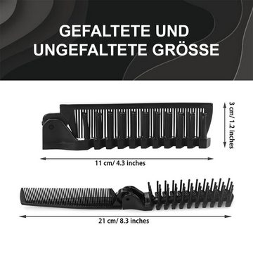 DOPWii Haarkamm 50 Stück faltbarer Haarbürste mit Einzelverpackung, (50 tlg), Doppelhaarkamm für unterwegs, Schwarz