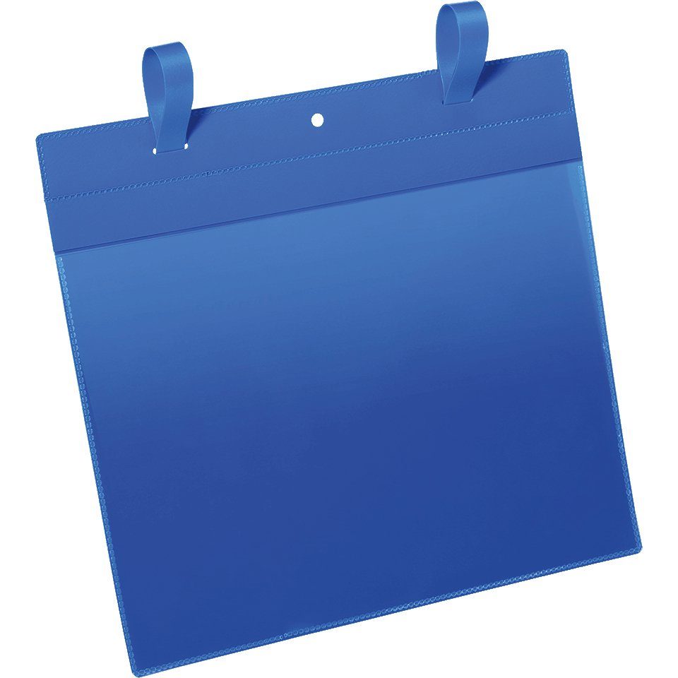 König quer, Lasche, A4, Gitterboxtasche, blau/transparent, Werbeanlagen Zeitungsständer mit DURABLE 50/VE DIN