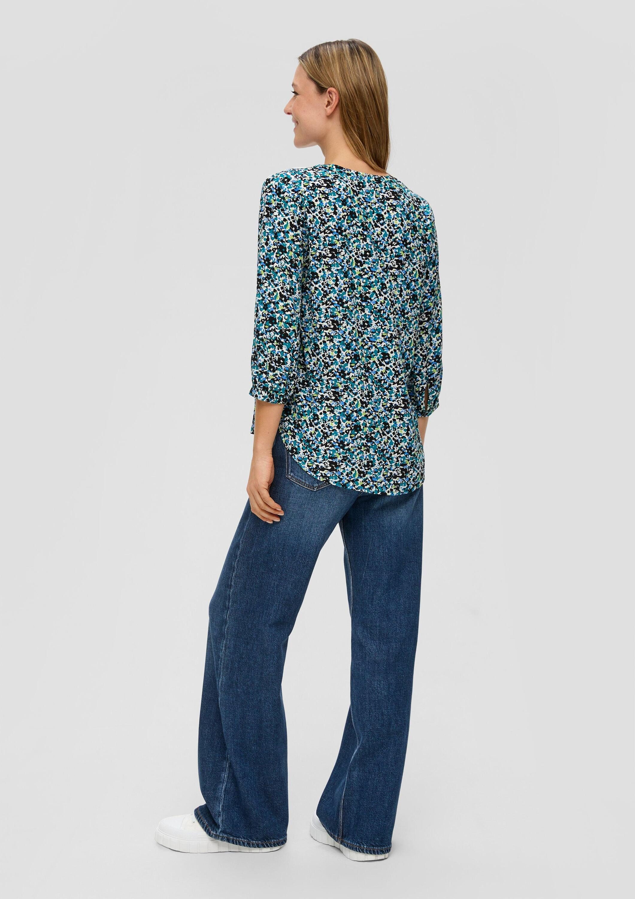 s.Oliver Kurzarmbluse Bluse Tunikabluse mit All-over-Print