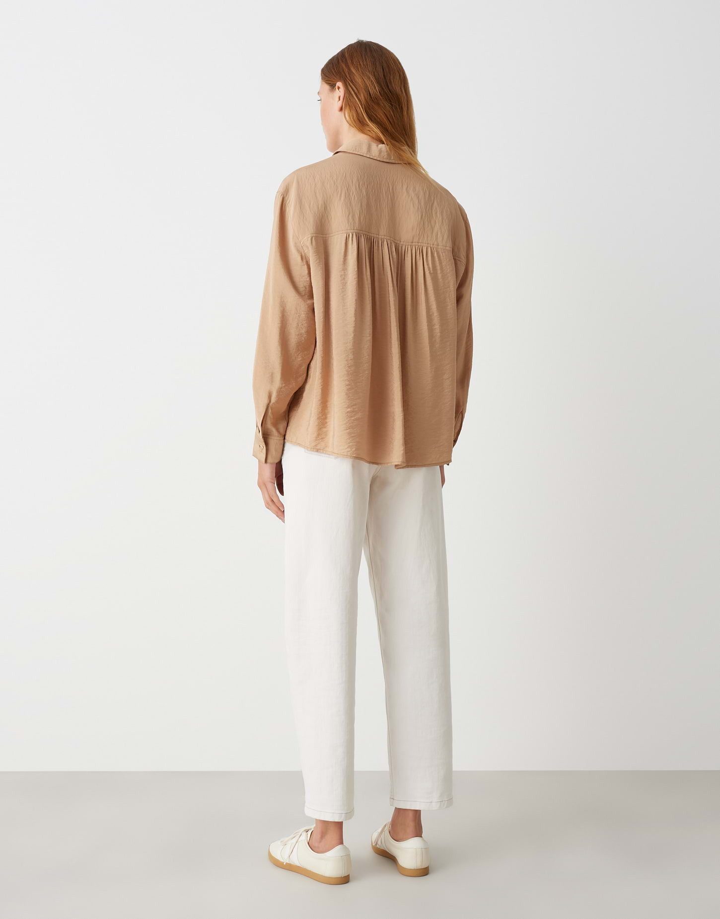 OPUS Hemdbluse FAMIGA Loose aus glänzendem Viskose Mix