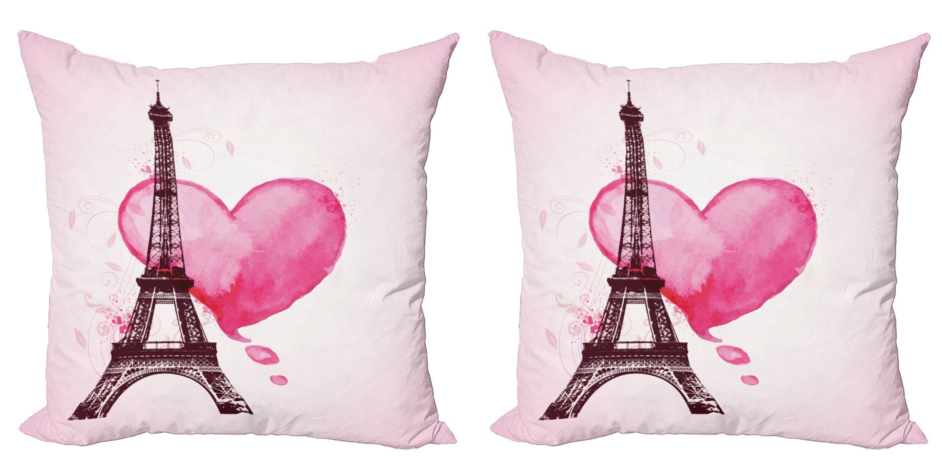 Romanze (2 Accent Abakuhaus Kissenbezüge Doppelseitiger Stück), Kunst Eiffelturm Liebe Modern Digitaldruck,