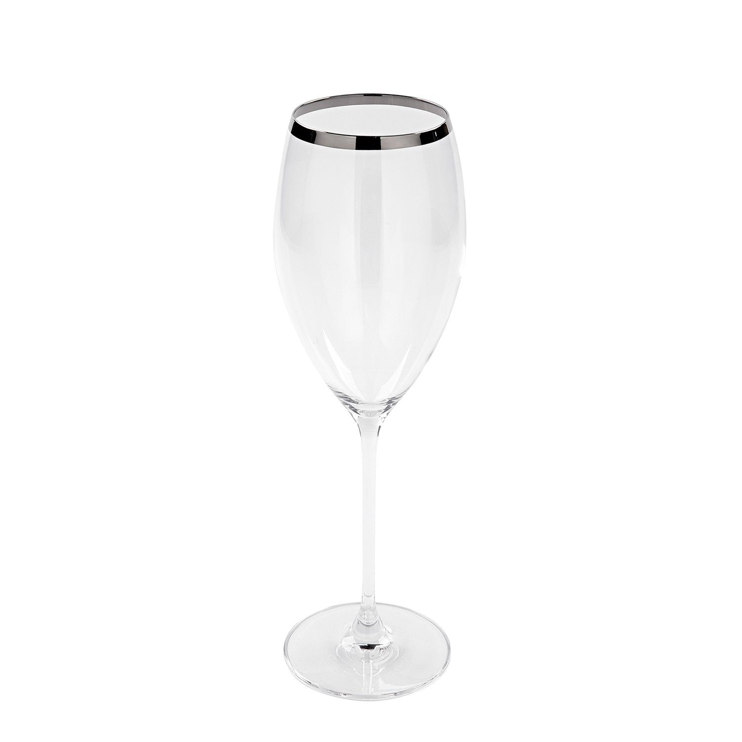 Fink Weißweinglas PLATINUM2 Weißweinglas - silber, klar - Glas, Platinumauflage - H.27cm, Glas, Platinumauflage, Eleganter Weißweinglaskelch - Weinglas & Weißweinbecher für Genießer
