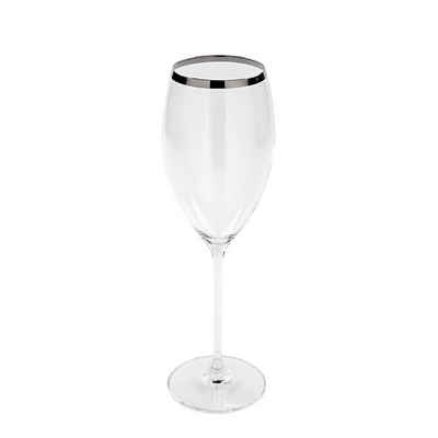 Fink Weißweinglas Weißweinglas PLATINUM - transparent - Glas, Glas, Platinumauflage, H.27cm x B.6cm x T.6cm - Füllmenge 580 ml