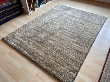 Orientteppich Perserteppich Perser Gabbeh Teppich Beige Grau 193 x 149 cm, Morgenlandbazar, Echte PErser Gabbeh aus 100% ungefärbter Schurwolle