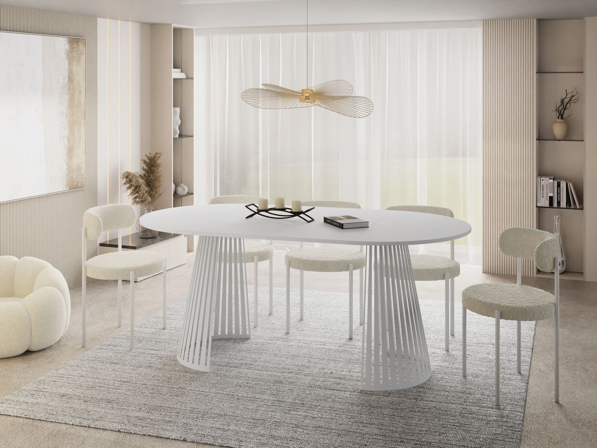 WFL GROUP Esstisch Naro White (erhältlich in 2 Größen – 100/120 cm, auszieh günstig online kaufen