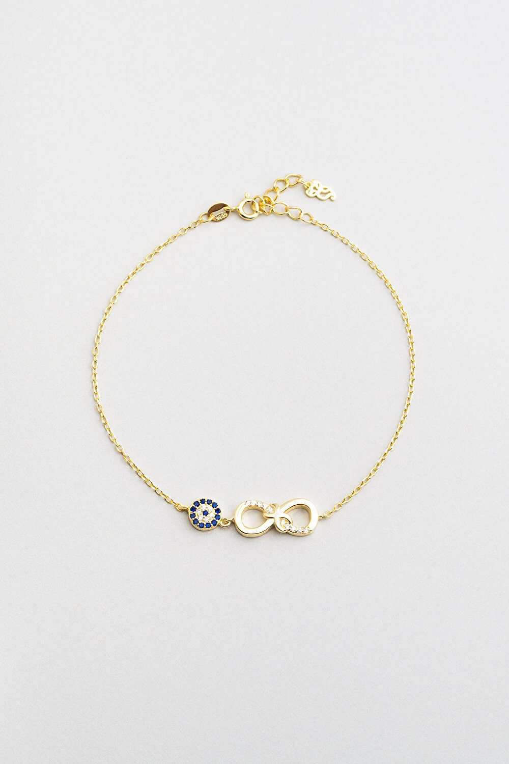 So CHIC... Armspange Unendlichkeit Fußkettchen – 18K Gelbgold-Vergoldung, 24 cm, aus Silber