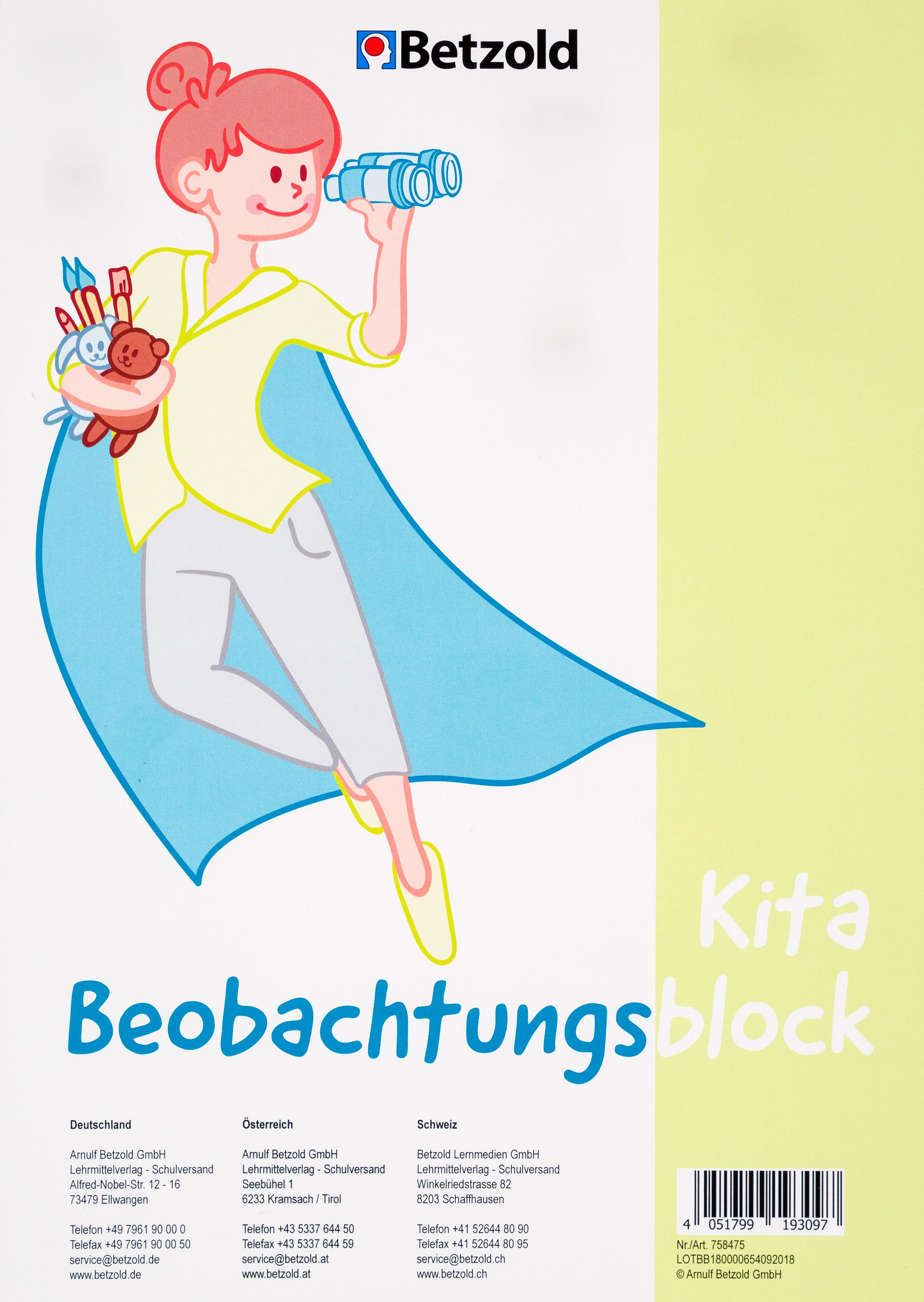 Betzold Schreibtischunterlage Beobachtungsblock Kita, DIN A4