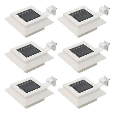 vidaXL Außen-Wandleuchte Outdoor Solarleuchten 6 Stück LED Quadratisch 12 cm Weiß