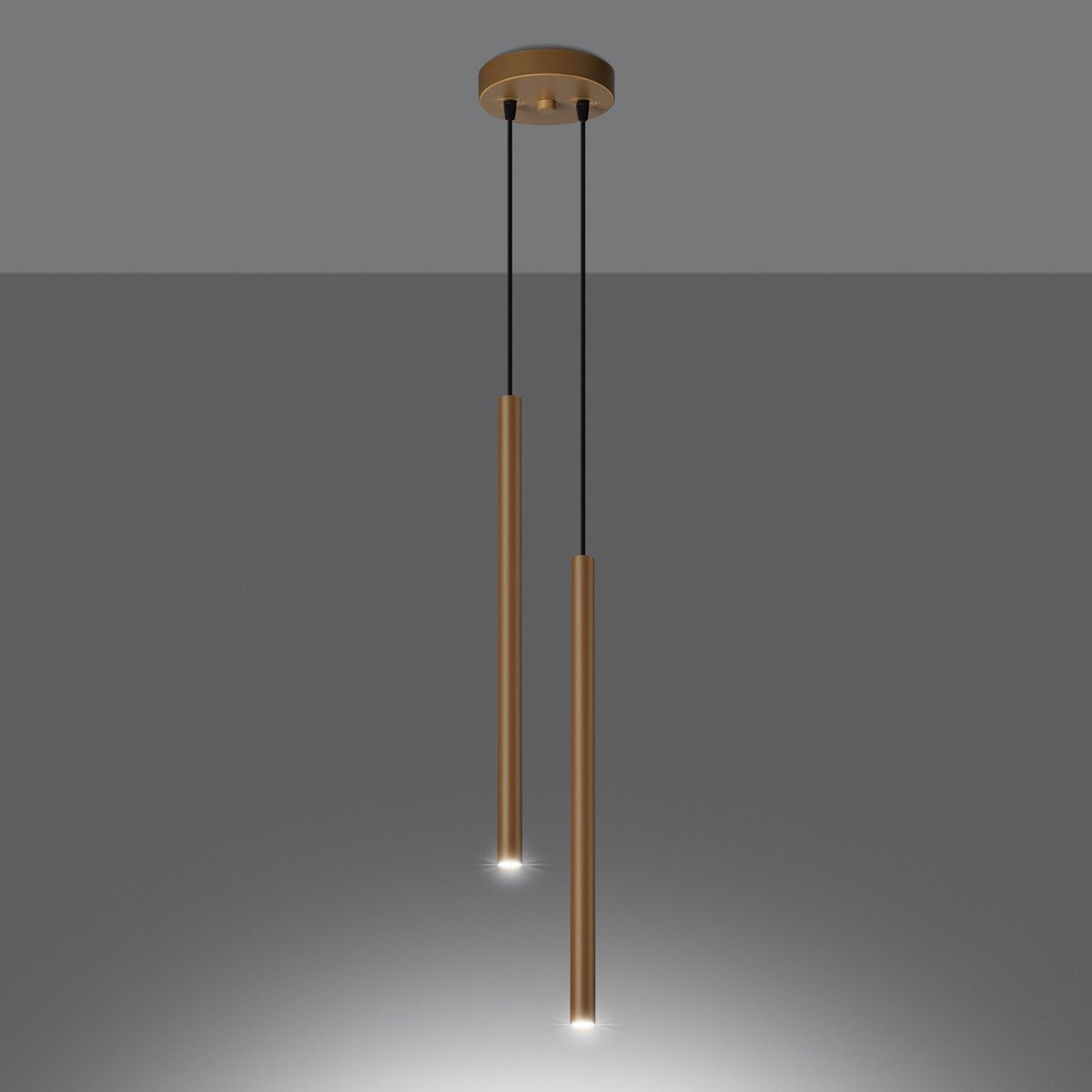 SOLLUX lighting Hängeleuchte Pendelleuchten Pastelo 2 Golden, Nicht enthalten