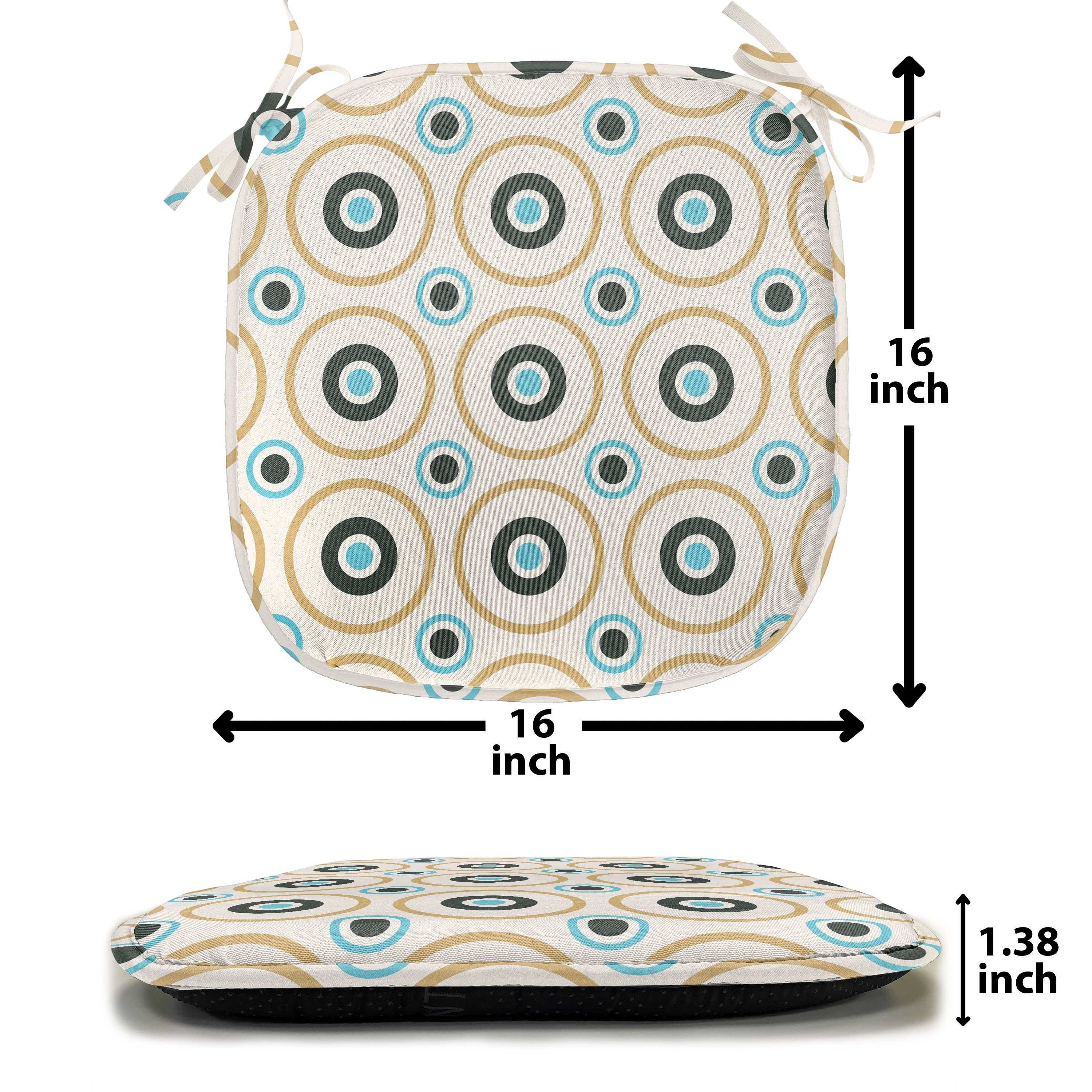 Kreise Stuhlkissen Dekoratives Retro Kissen mit Abakuhaus Spots Küchensitze, Riemen für Bunte wasserfestes
