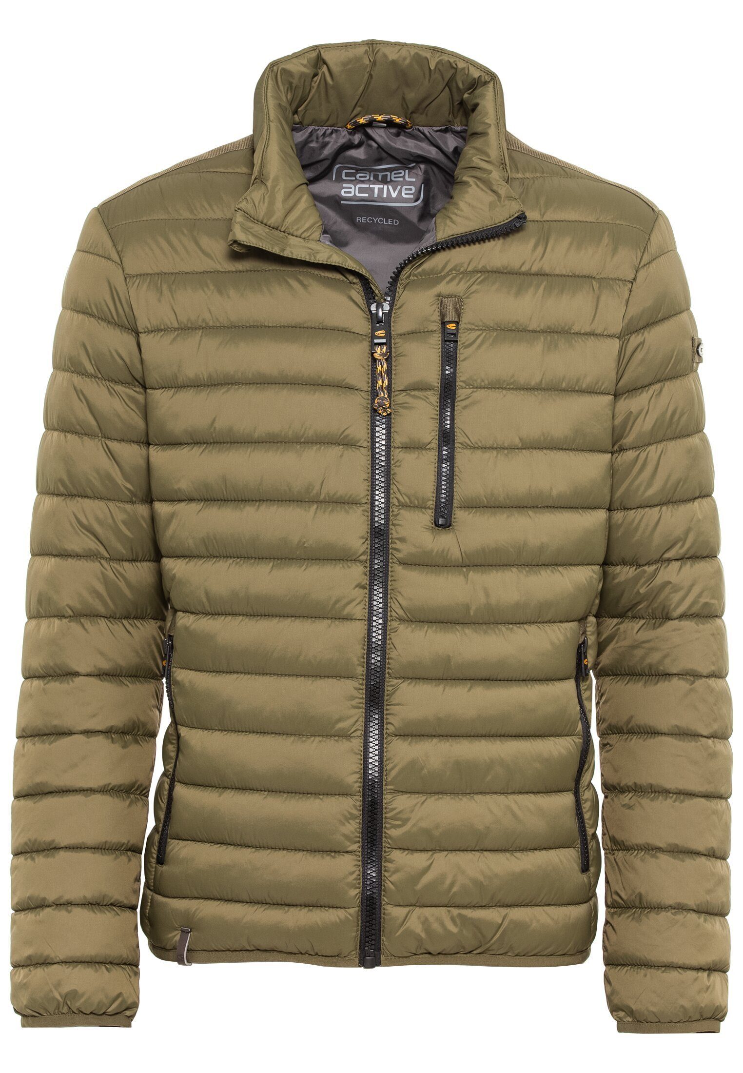camel active Blouson aus recyceltem Material Langarm Markenlabel
