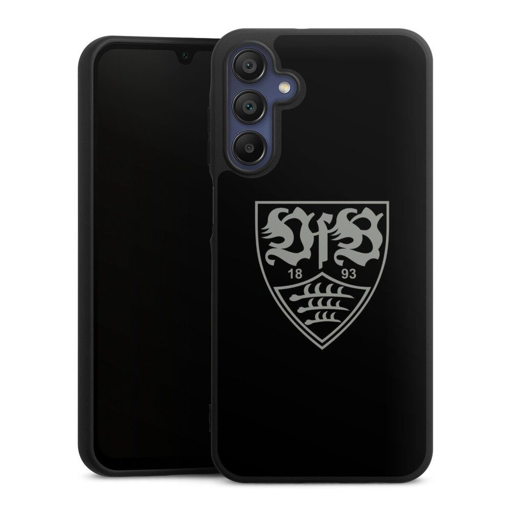 DeinDesign Handyhülle Offizielles Lizenzprodukt VfB Stuttgart Logo VfB Stuttgart schwarz, Samsung Galaxy A15 5G Silikon Hülle Premium Case Handy Schutzhülle