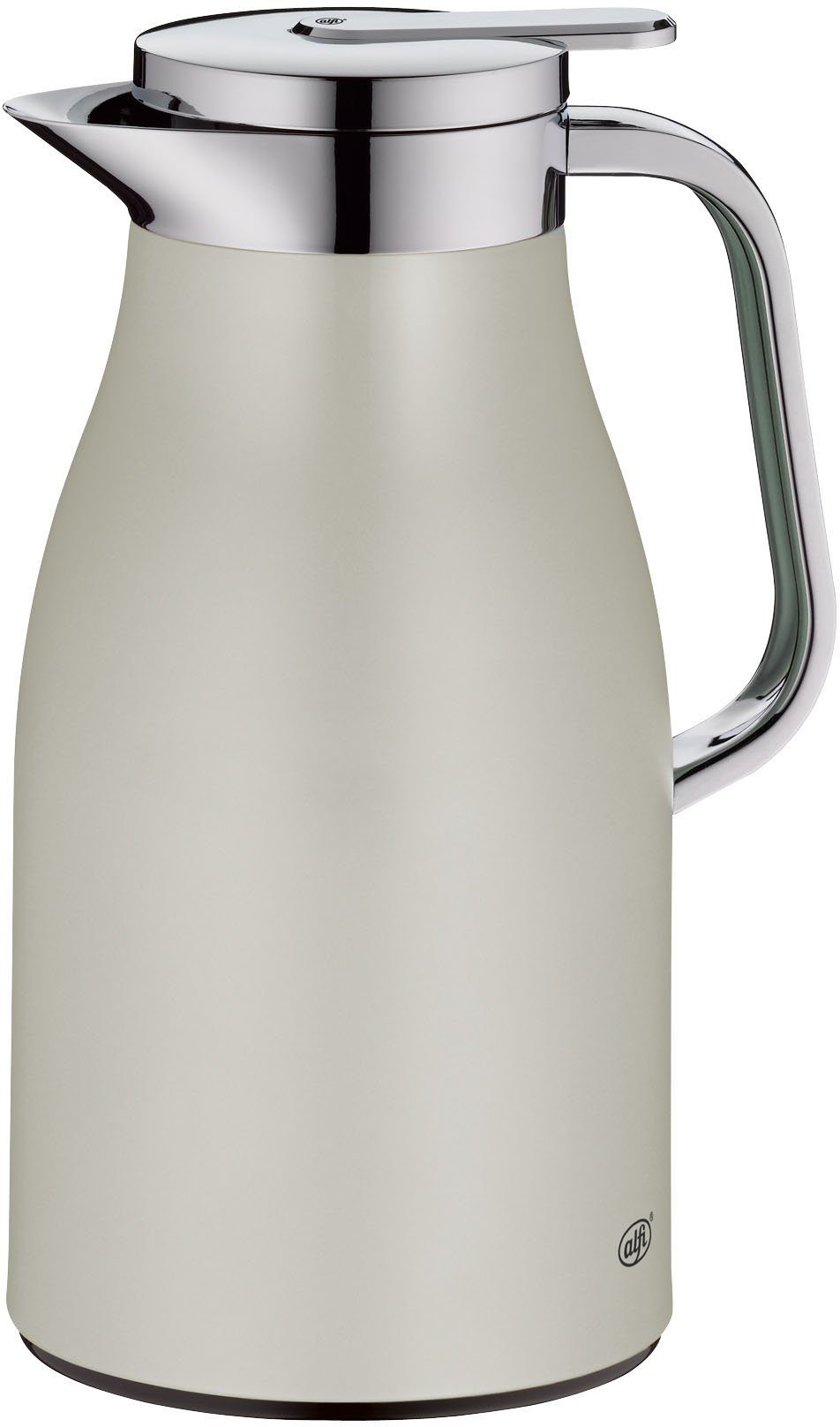Alfi Isolierkanne SKYLINE, mit Hartglaseinsatz und ergonomischem Griff, 1 l, (1-St), 12h heiß & 24h kalt, Drehverschluss mit bequemem Druckknopf