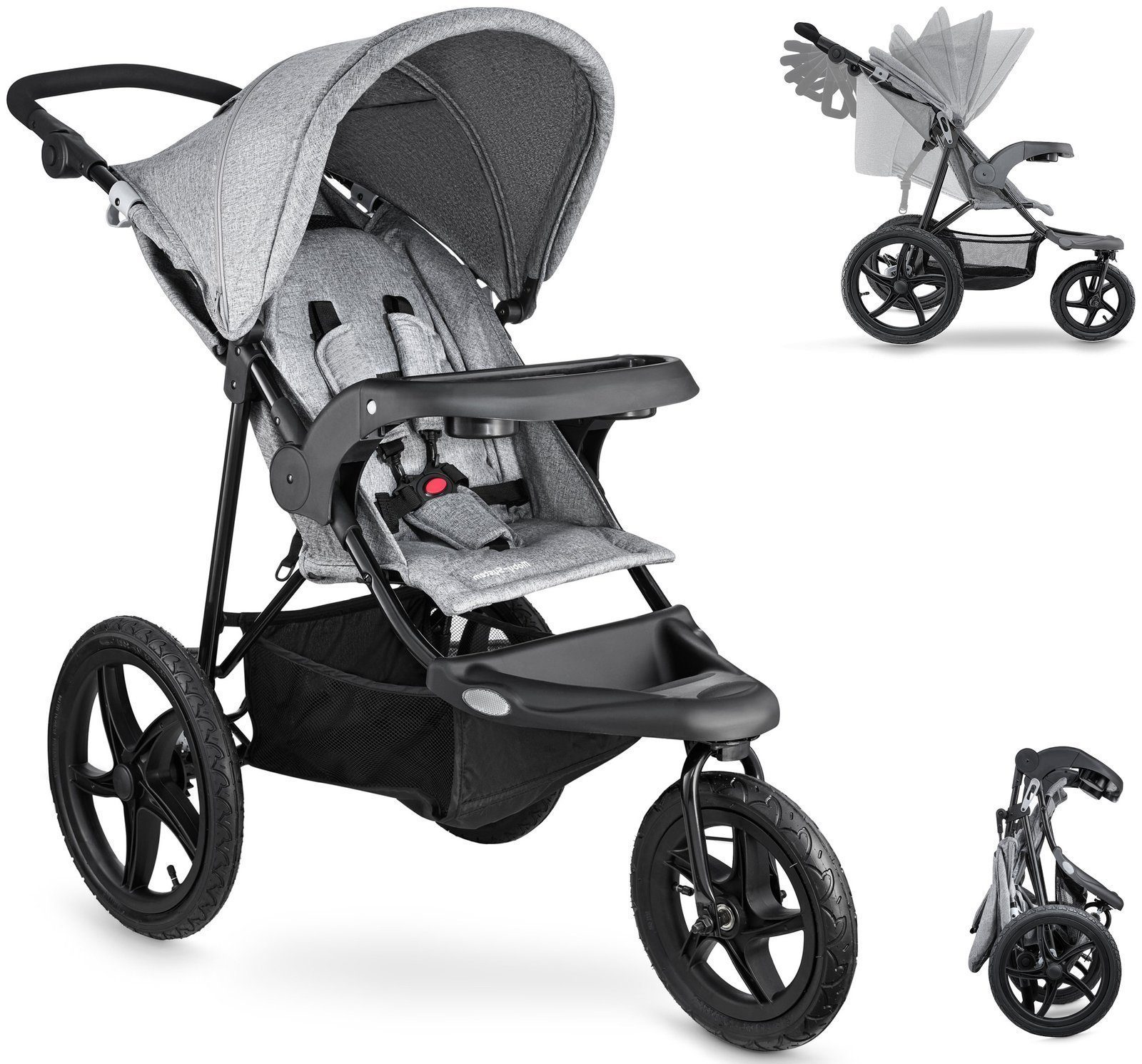 Dreirad-Kinderwagen Jogging-Kinderwagen mit Luftreifen und Verdeck - Modell: MOUNTAIN