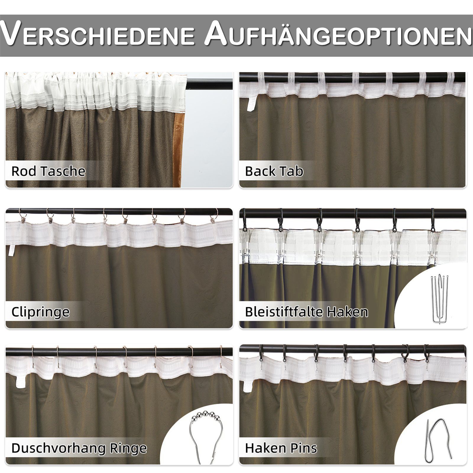 Gardine Blickdicht Vorhang Thermo Verdunkelungsvorhang Beige (1 Dekoschal, Wärmeisolierend St), Kräuselband mit Ösen Sunicol, Verdunklungsvorhänge Schlafzimmer