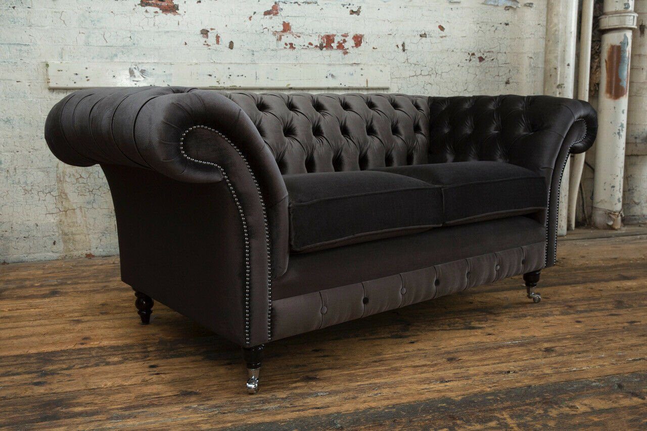 JVmoebel Chesterfield-Sofa, Chesterfield 2 Couch Sitzer Sofa cm Design 185