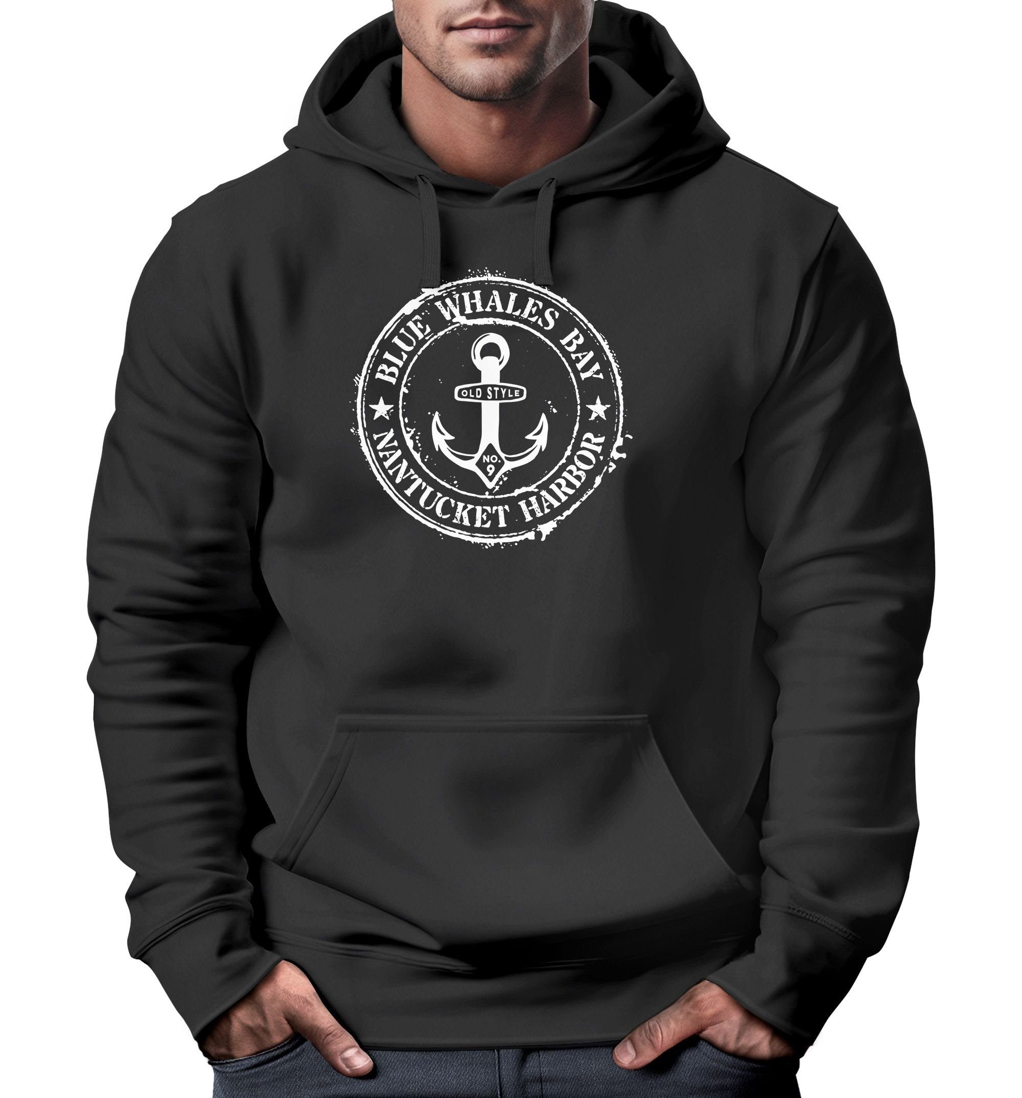 Neverless Hoodie Hoodie Herren maritimes Anker günstig online kaufen