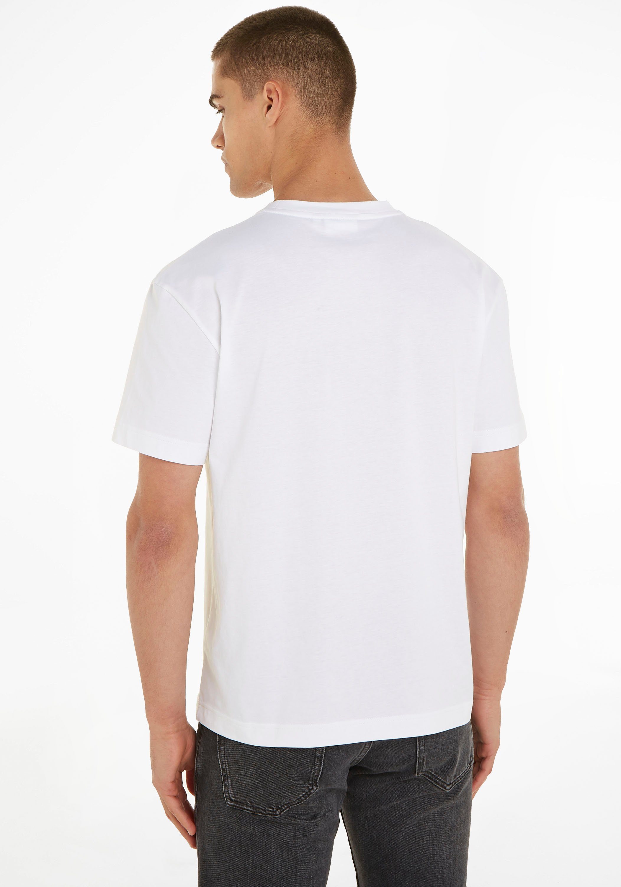 Calvin COMFORT Calvin FIT Klein der auf COTTON mit weiß T-SHIRT Brust Klein T-Shirt Logo