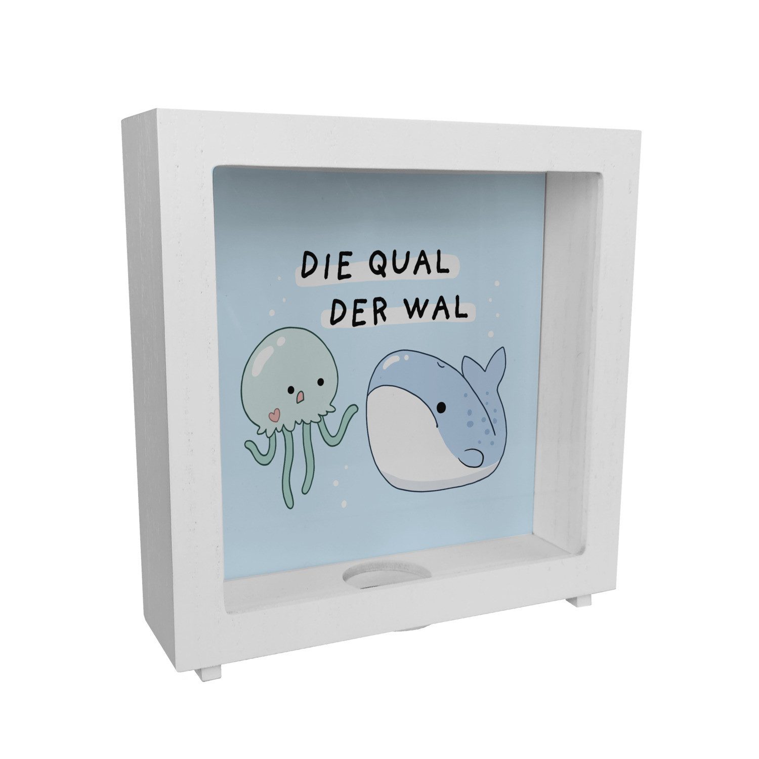 Spardose Jelly & Friends Rahmen Spardose aus Holz mit Spruch Die Qual der Wal