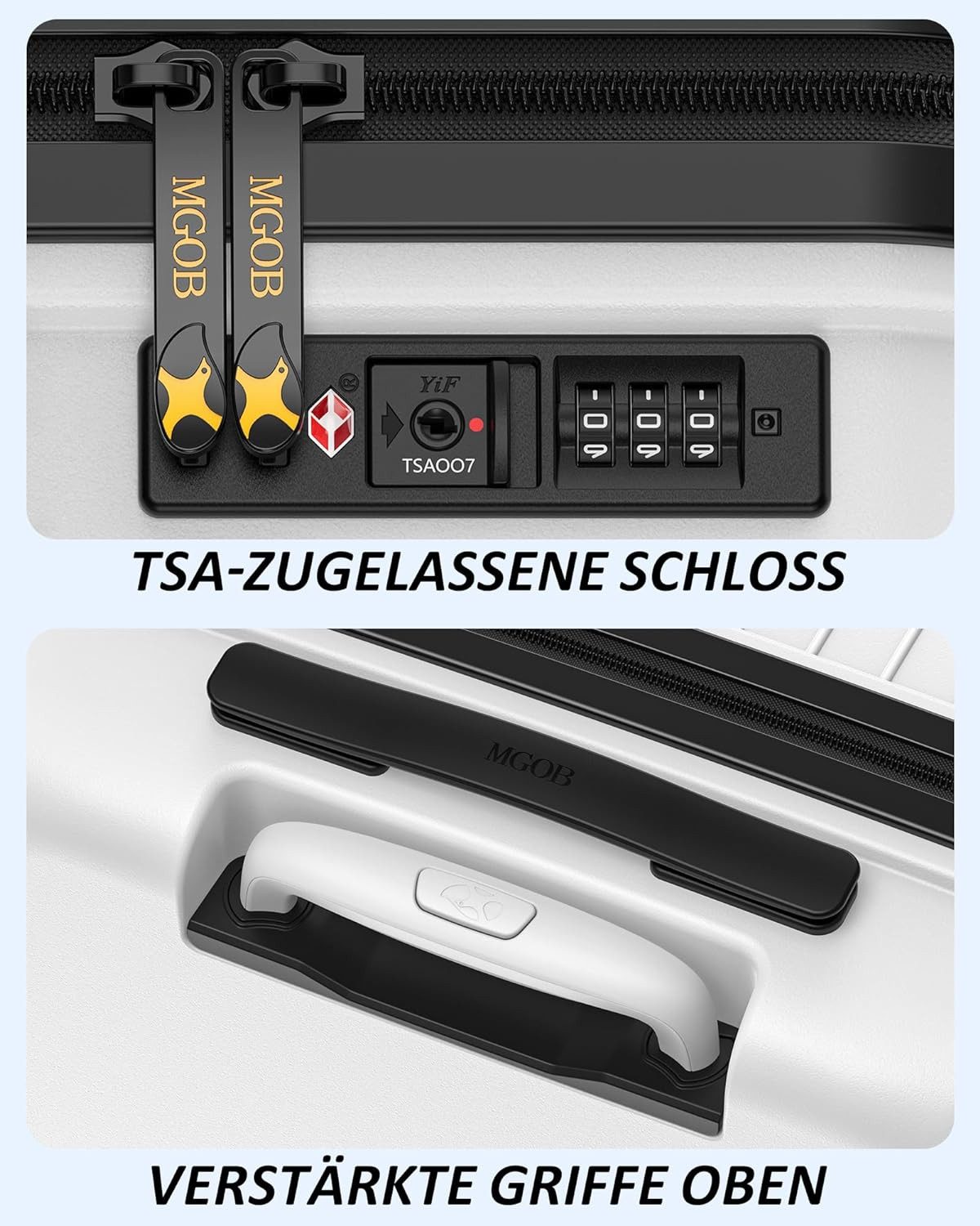 Diyarts Handgepäckkoffer Handgepäck Koffer, 4 Rollen, Handgepäck-Trolley, Leichtgewichtig mit TSA-zugelassenen Schlössern