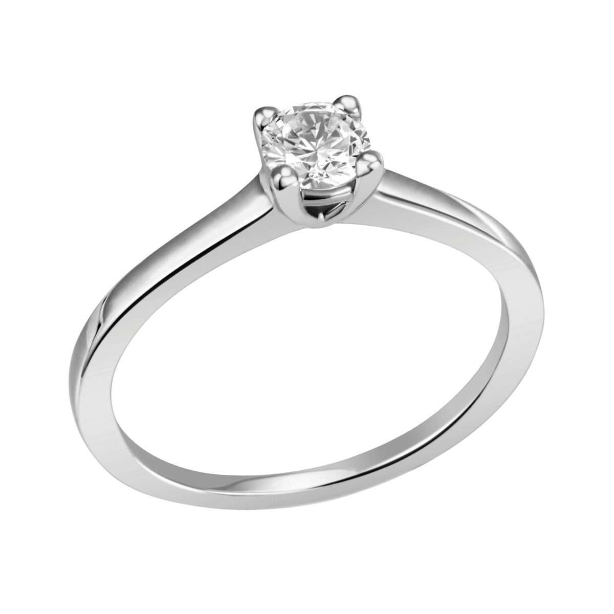 Reflexion Diamonds Silberring in 925/-, 4er Stotzenfassung, Zirkoniabesatz 4,7mm, Solitärring 4er Stotzenfassung, Zirkoniabesatz 4,7mm