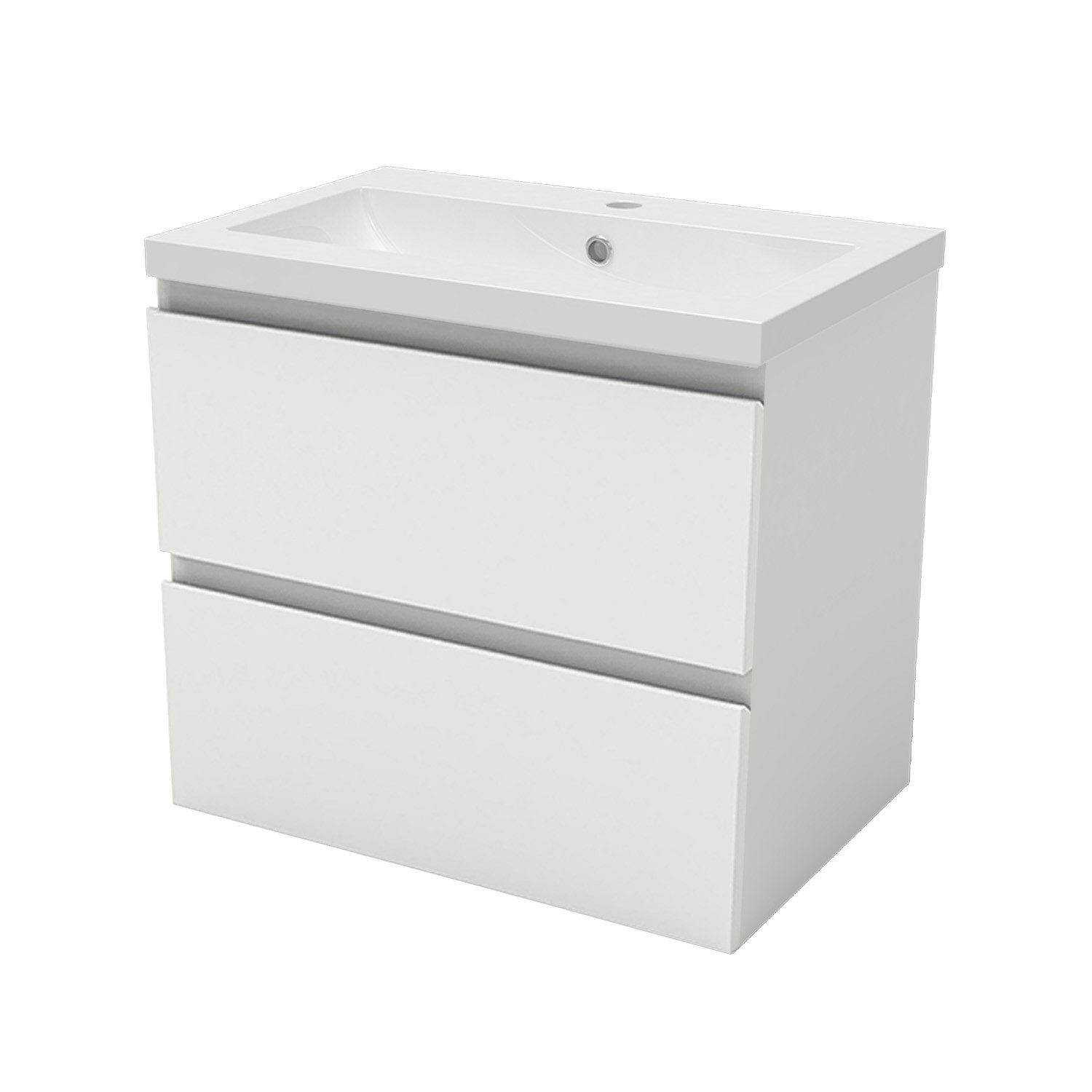 Aica Sanitär Waschtisch Badmöbel Set Waschbecken mit Unterschrank MDF Weiß