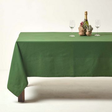 Homescapes Tischdecke Unifarbene Tischdecke aus Baumwolle, dunkelgrün, 137x137cm (1-tlg)