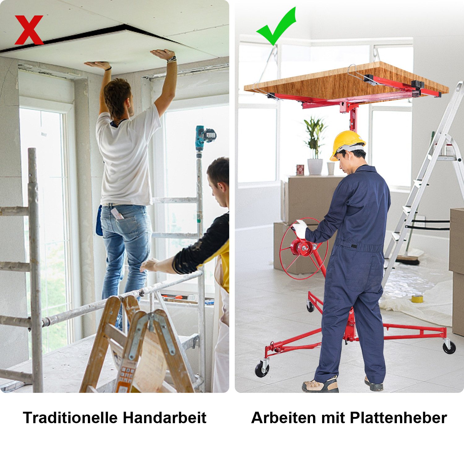Clanmacy Plattenheber Plattenheber XXL klappbar Rigipsplatte Rigipsplatten Verschiedene, -] – Bild 5 von 5