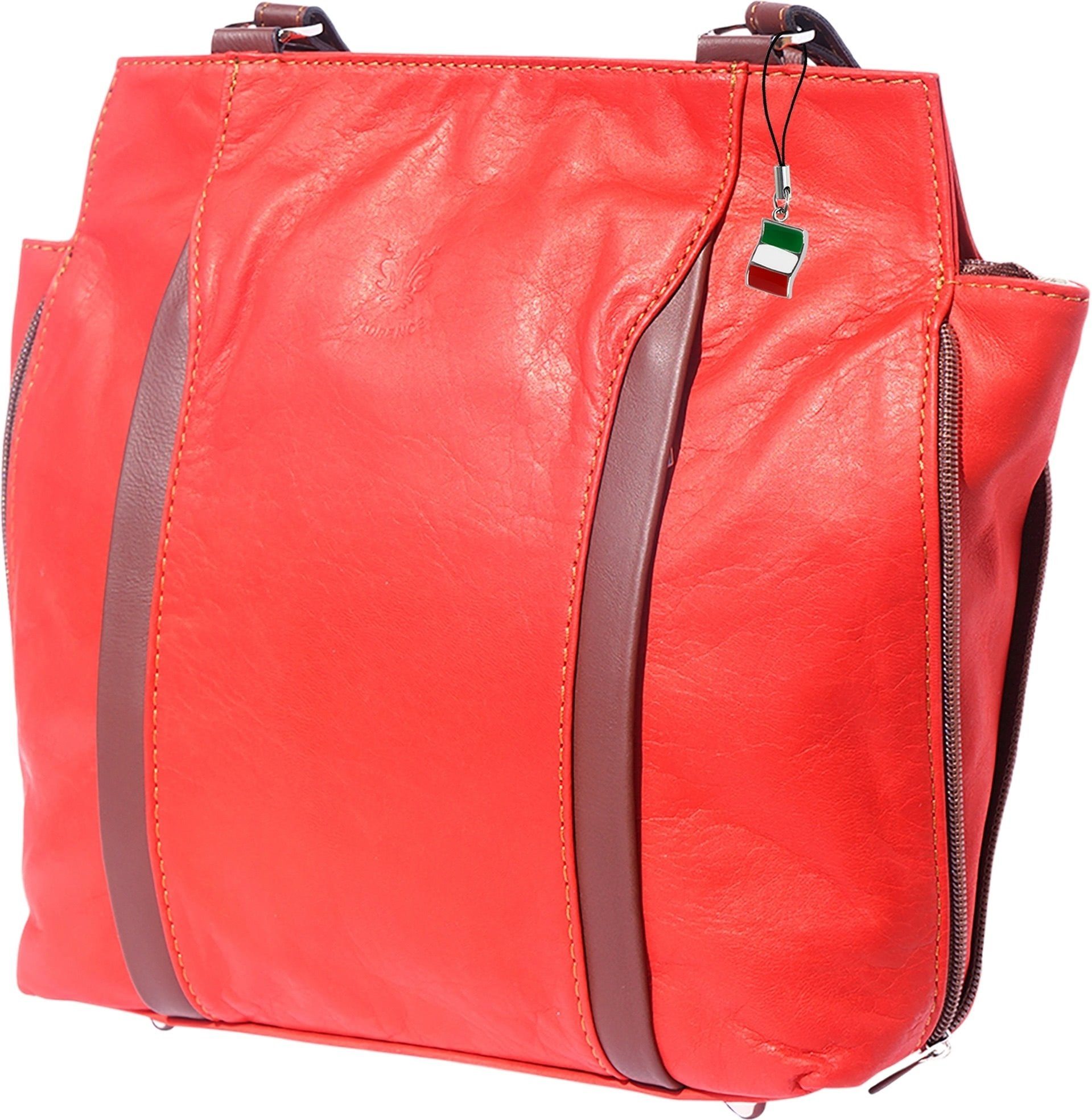 Handtasche Florence 2in1 Schultertasche Rucksack rot