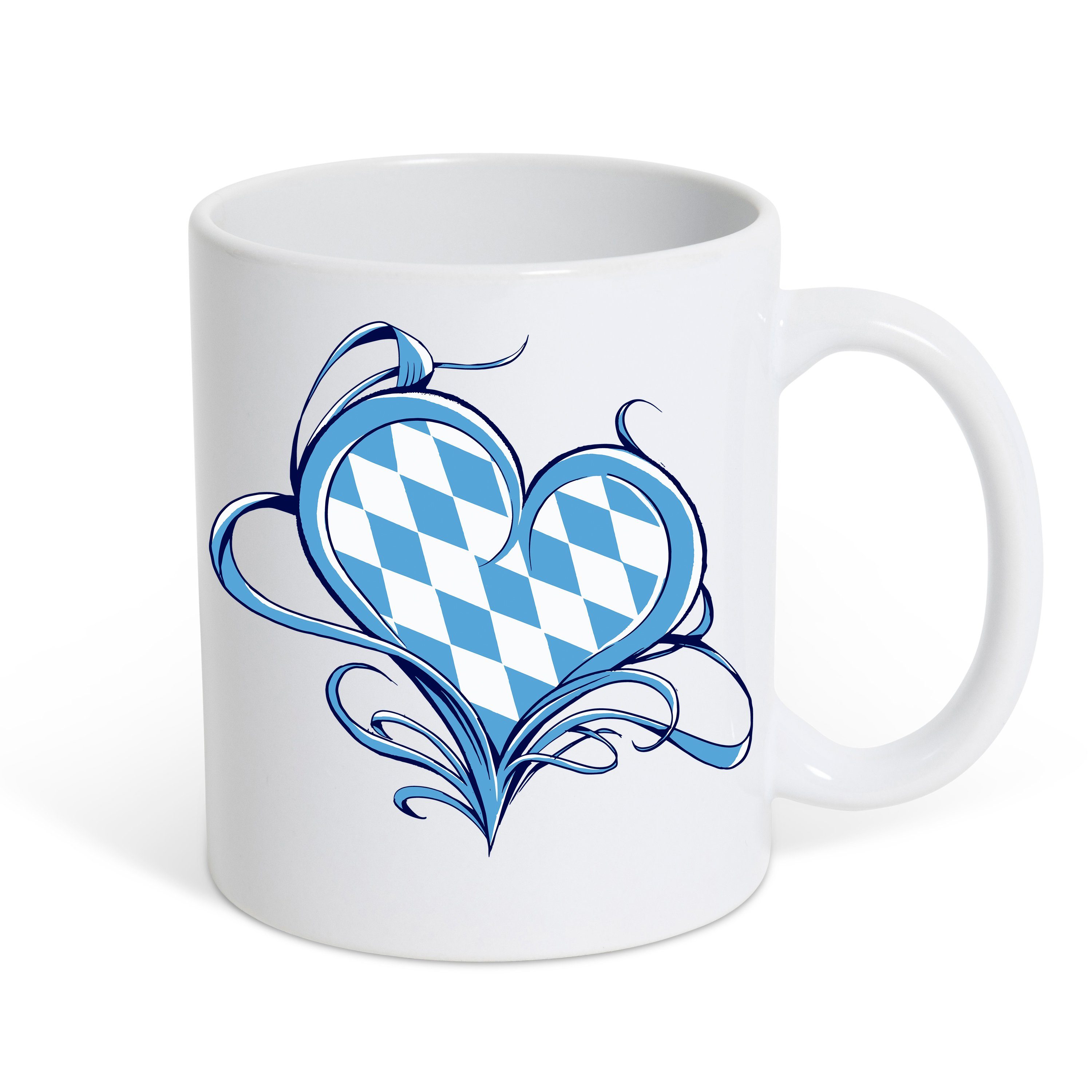 Youth Designz Tasse Bayern Herz Love Kaffeetasse Geschenk, Keramik, mit trendigem Print