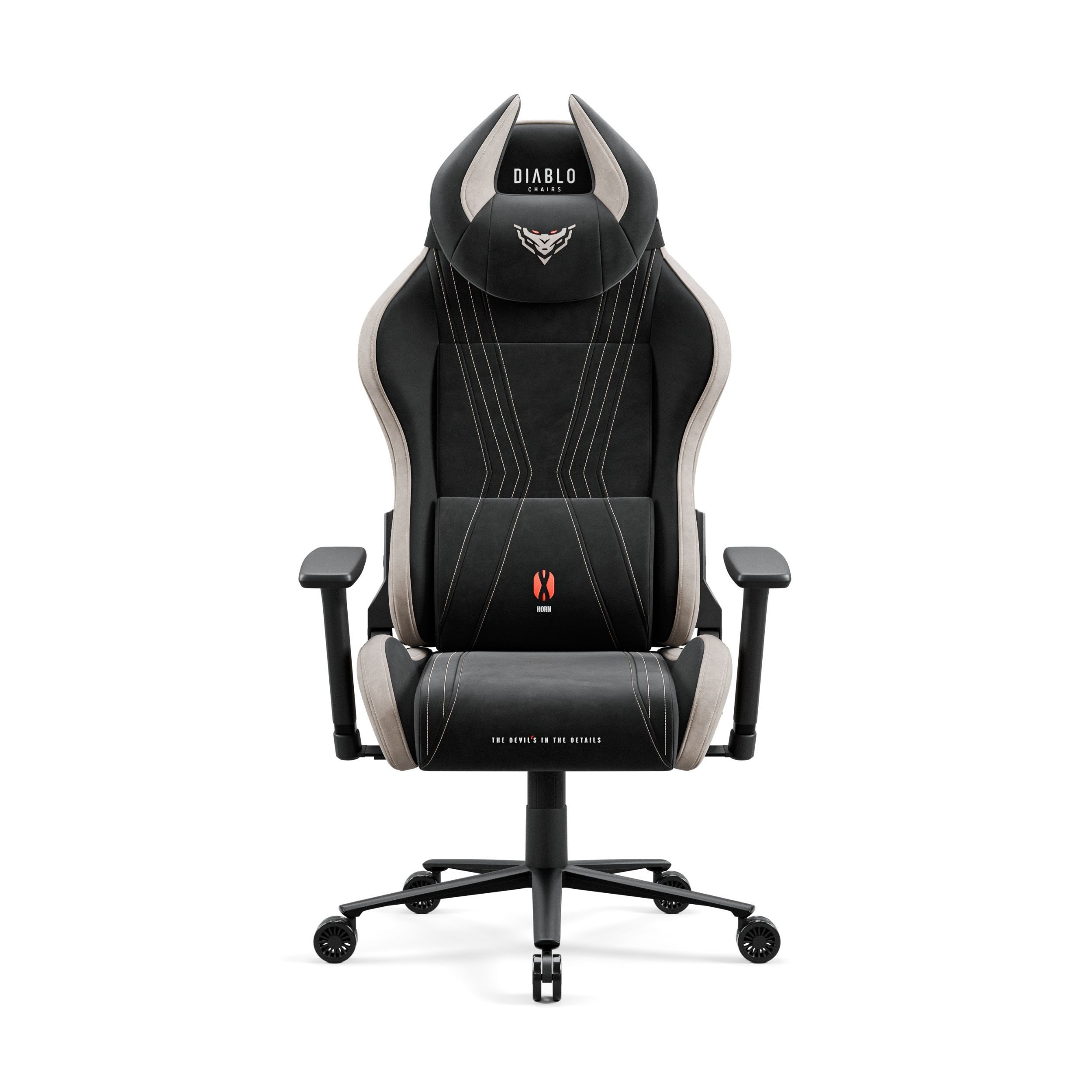 DIABLO CHAIRS Gaming-Stuhl X-Horn 2.0 HDS Kunstleder ergonomisch 3D-Armlehnen Kopfstütze (3D-Armlehnen, Memory-Schaum, HDS Kunstleder, Normal L King XL), Lenden – Bild 2 von 5