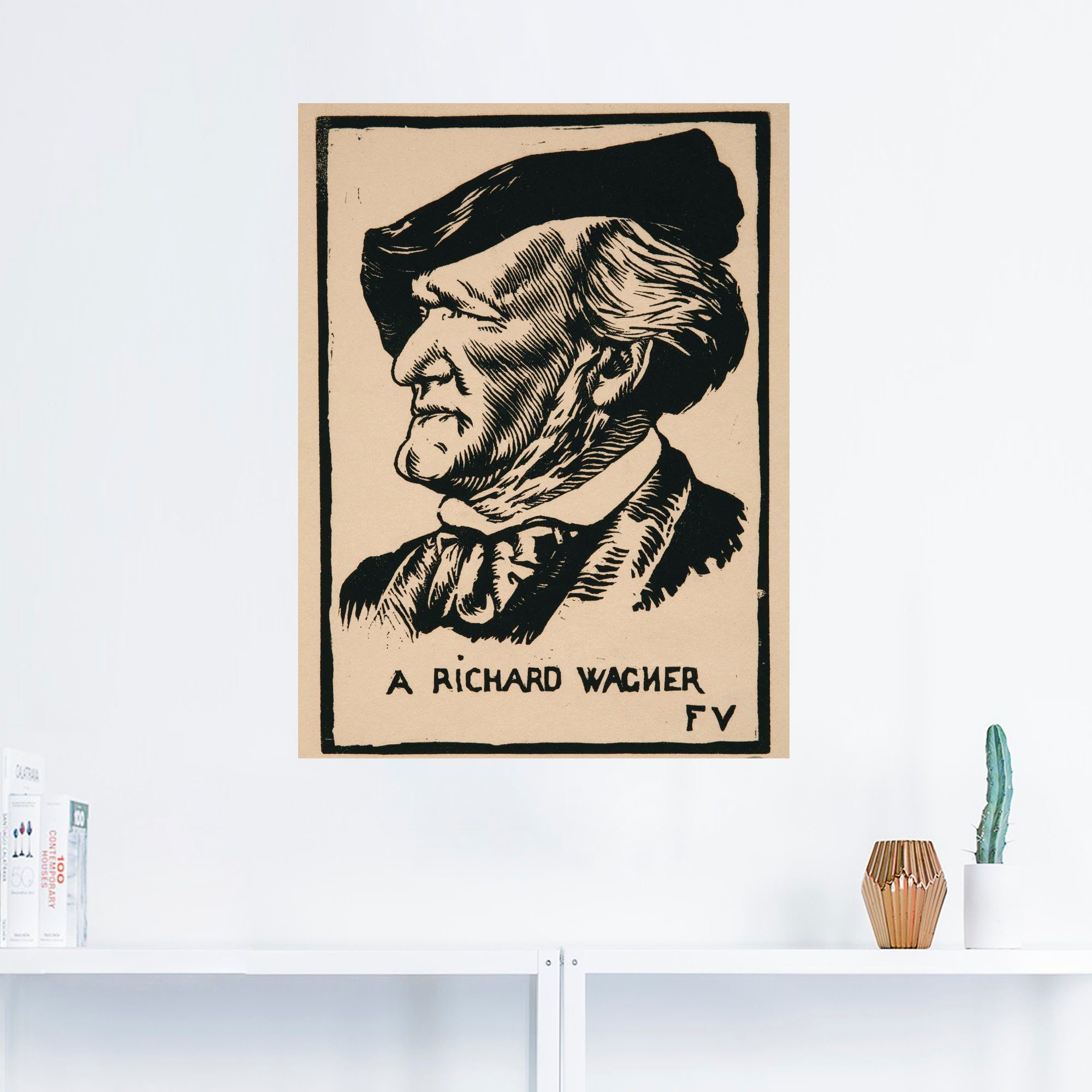 in Poster 1891, (1 Wandaufkleber Artland Ein Größen versch. Wagner. Menschen St), Leinwandbild, Richard als Wandbild oder