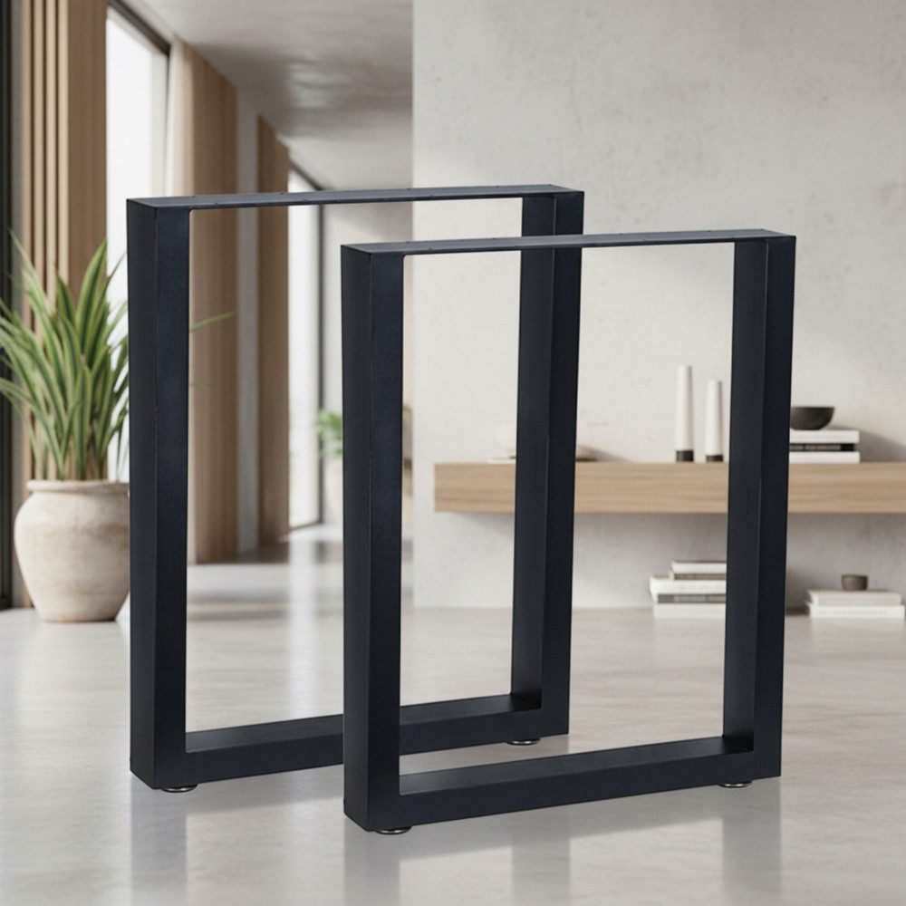 Melko Tischbein Tischbeine Tischgestell 2er-Set Hairpin Tischfüße aus Stahl in Schwarz, Pulverbeschichtet