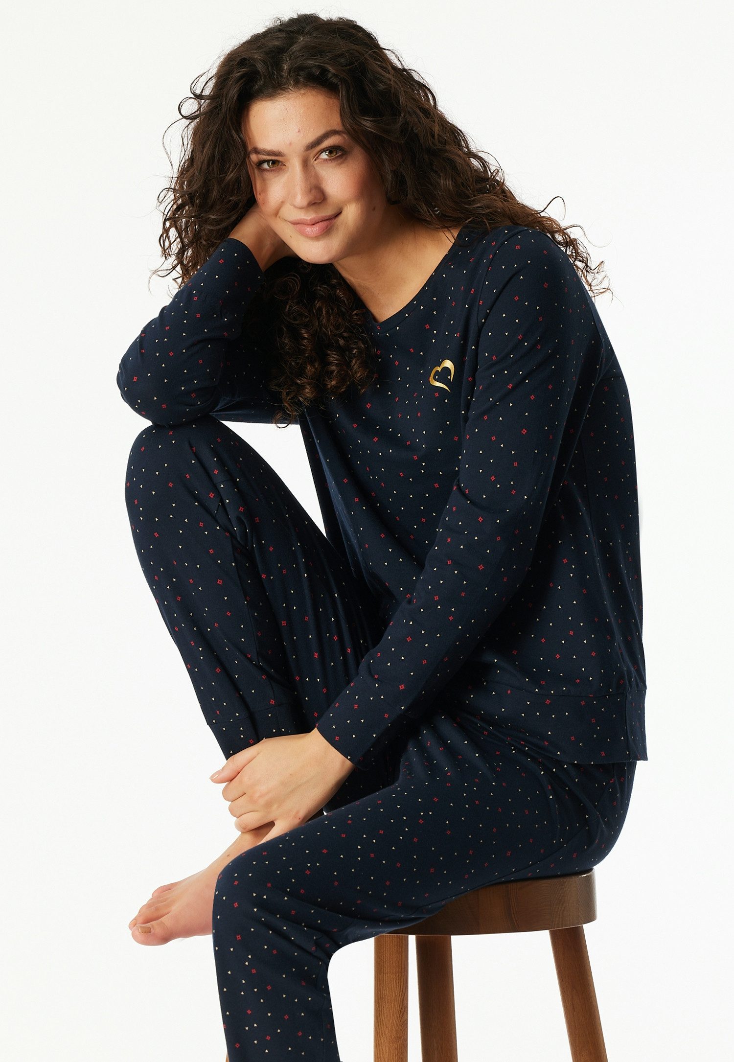 Schiesser Schlafanzug Family (2 tlg., 0) Langarm, Baumwolle, Rundhalsausschnitt