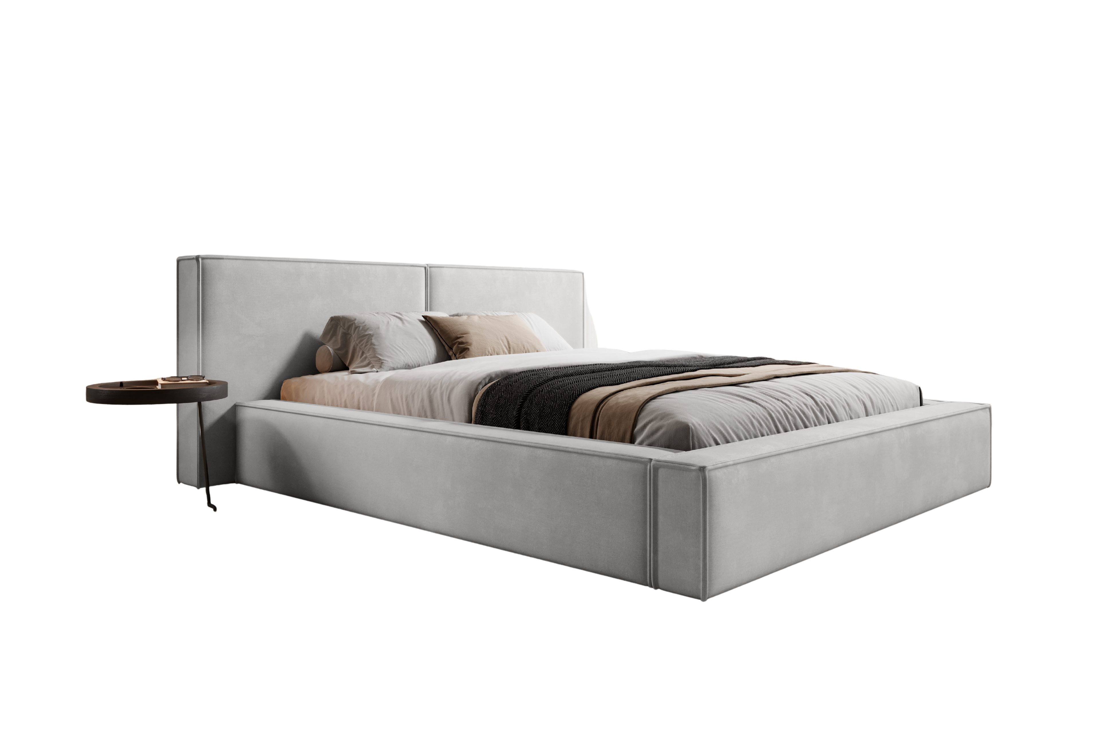 yourhouse24 Polsterbett HELIOS mit Bettkasten und Lattenrost (Bettgestell mit Lattenrost), Gepolstertes Kopfteil