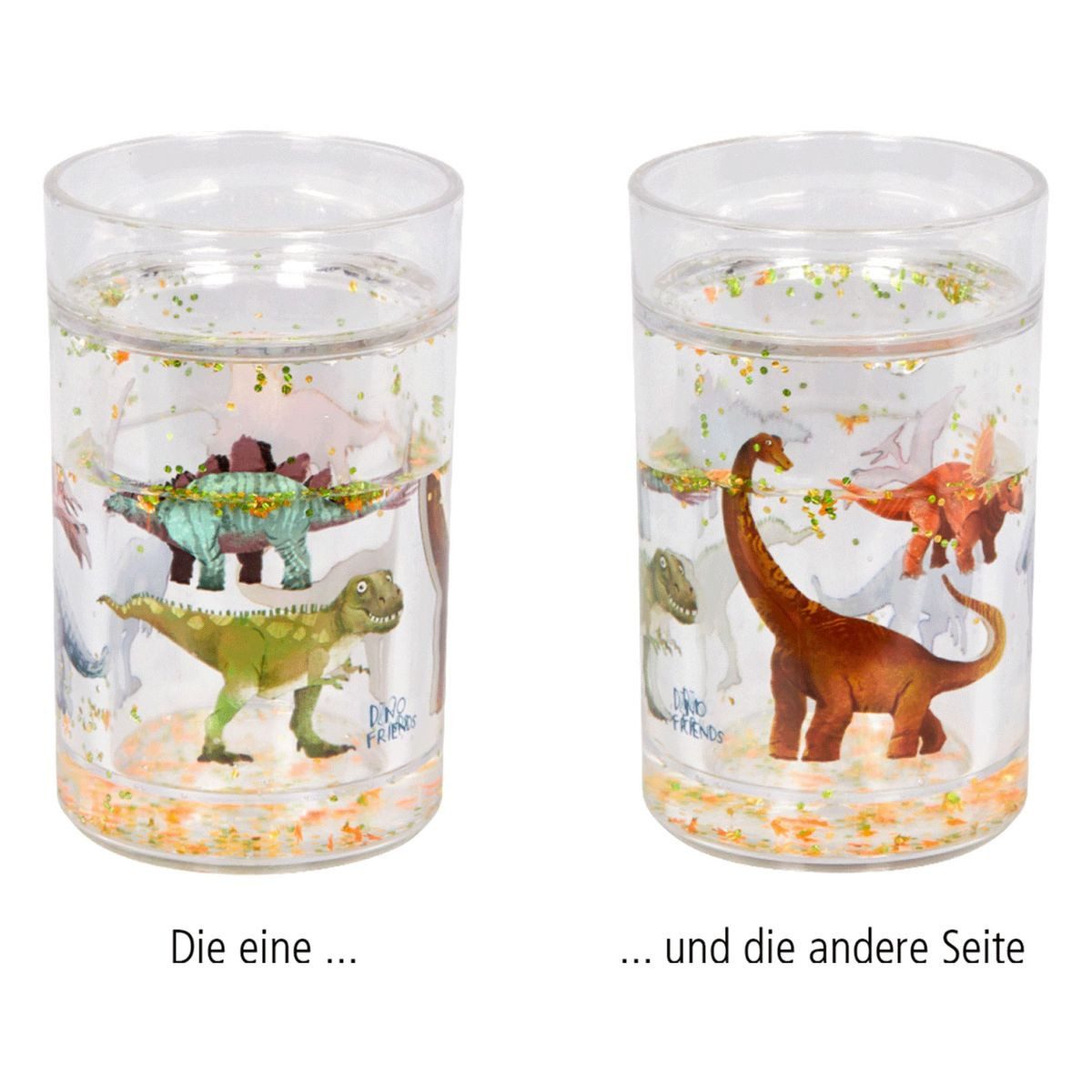 COPPENRATH DIE SPIEGELBURG Kindergeschirr-Set Coppenrath 22313 - Die Spiegelburg - Dino Friends - Glitzerbecher