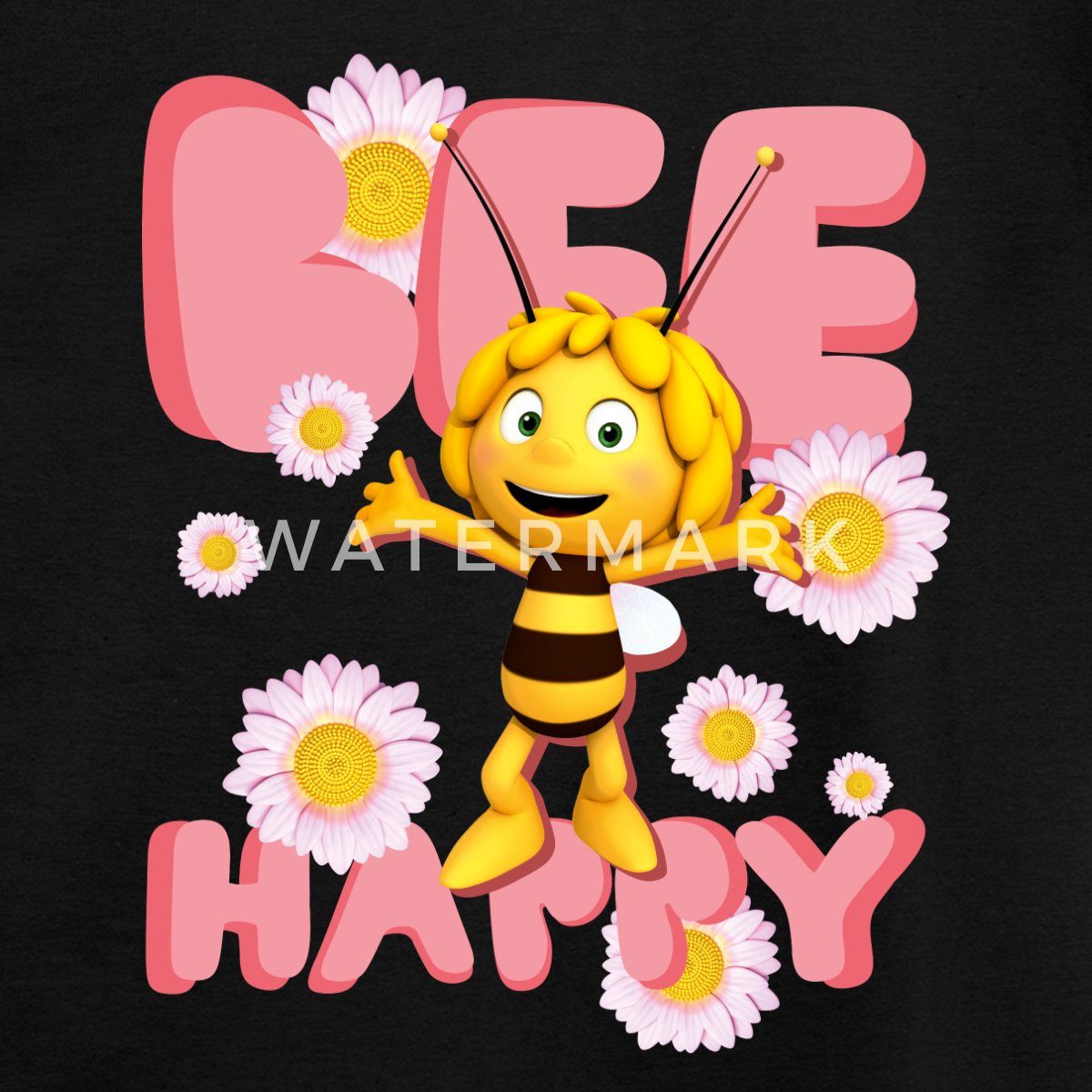 Spreadshirt T-Shirt Biene Maja Bee Happy Spruch Kinder T-Shirt (1-tlg)