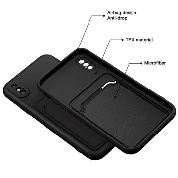 CoolGadget Handyhülle Schwarz als 2in1 Schutz Cover Set für das Apple iPhone X / Xs 5,8 Zoll, 2x Glas Display Schutz Folie + 1x TPU Case Hülle für iPhone X / Xs