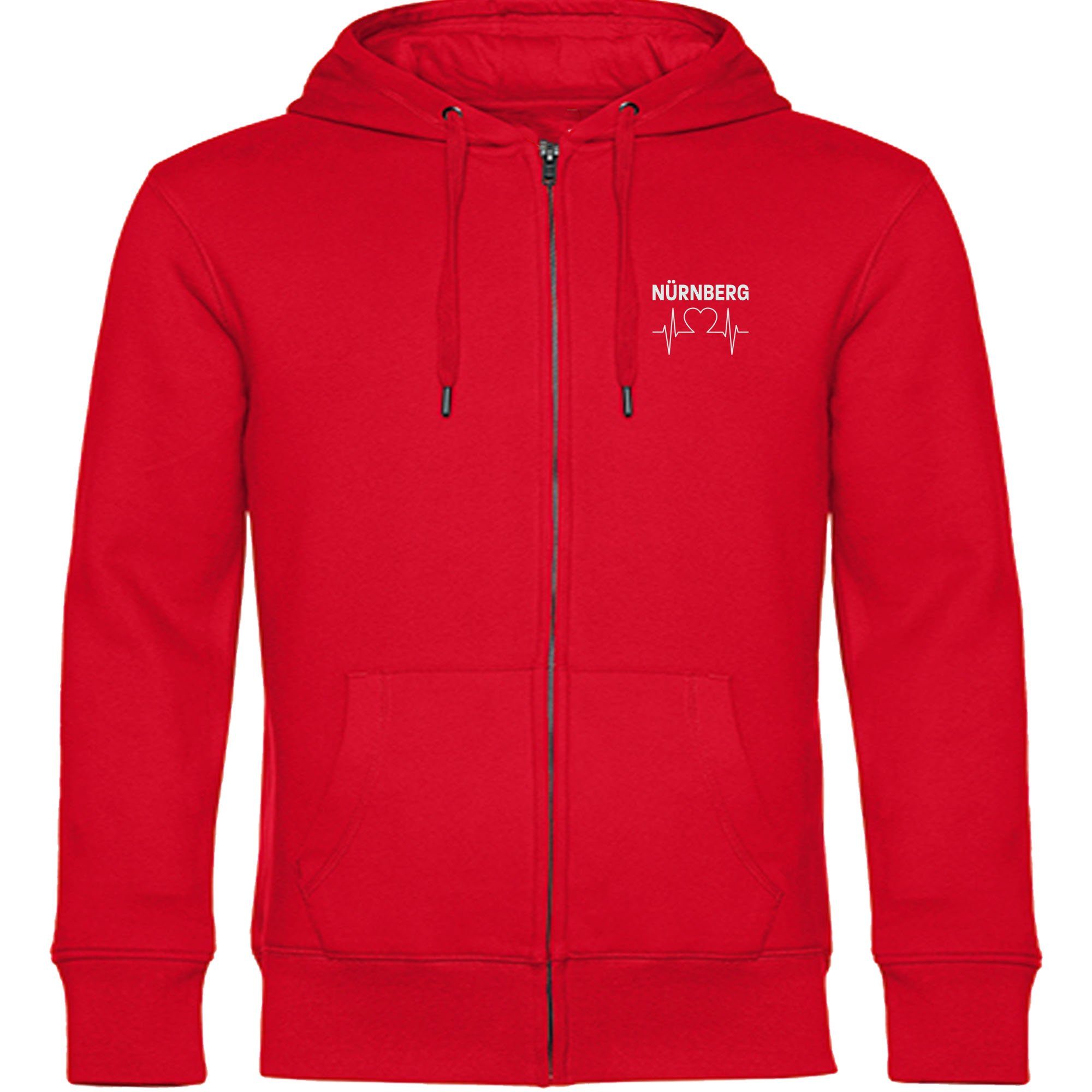 multifanshop Kapuzensweatjacke Nürnberg - Herzschlag - Sweat