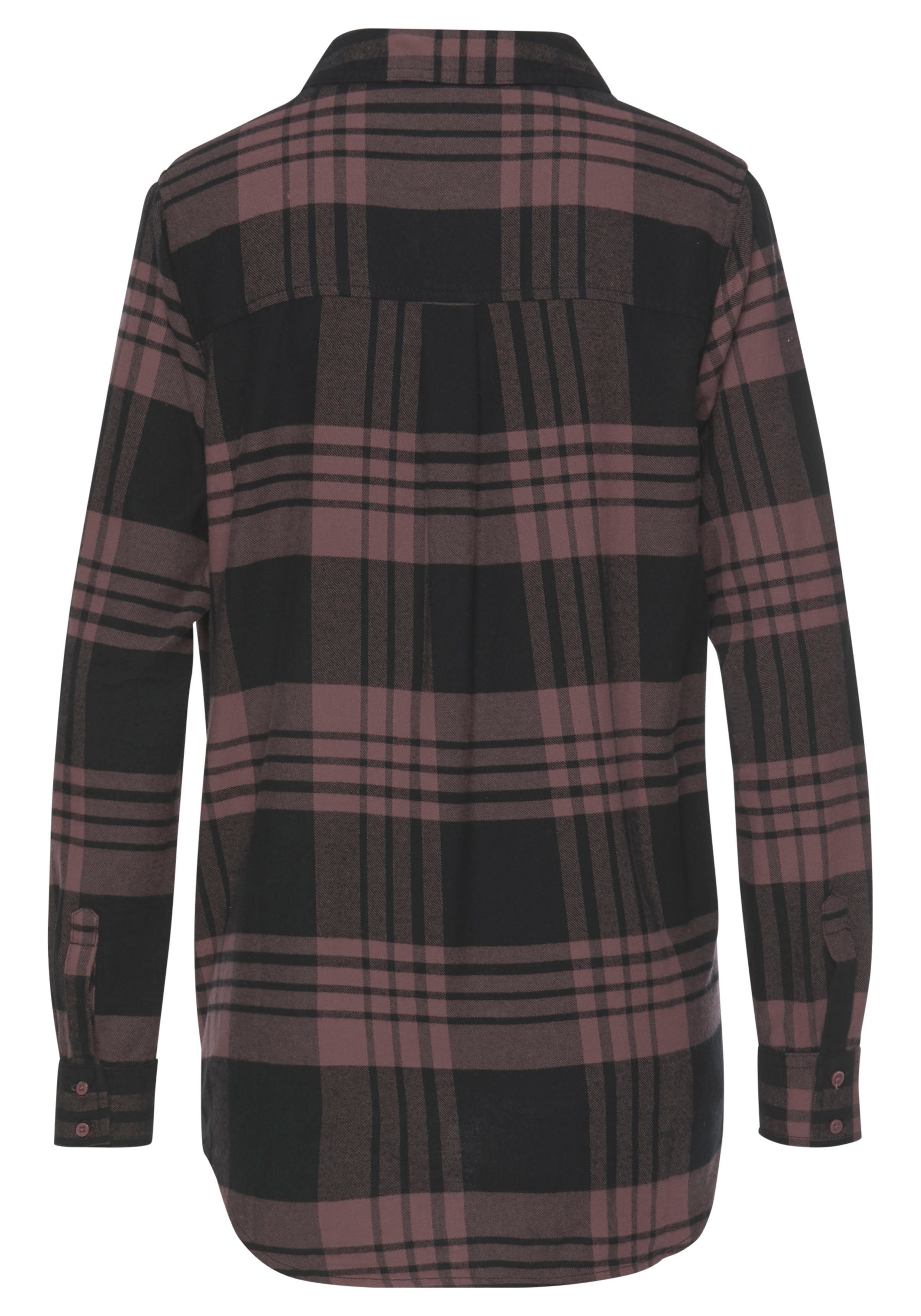 LASCANA Hemdbluse aus weichem Flanell mit Karomuster lässiges Karohemd, Karobluse aus Baumwolle, Westernbluse, Flanellhemd – Bild 3 von 5