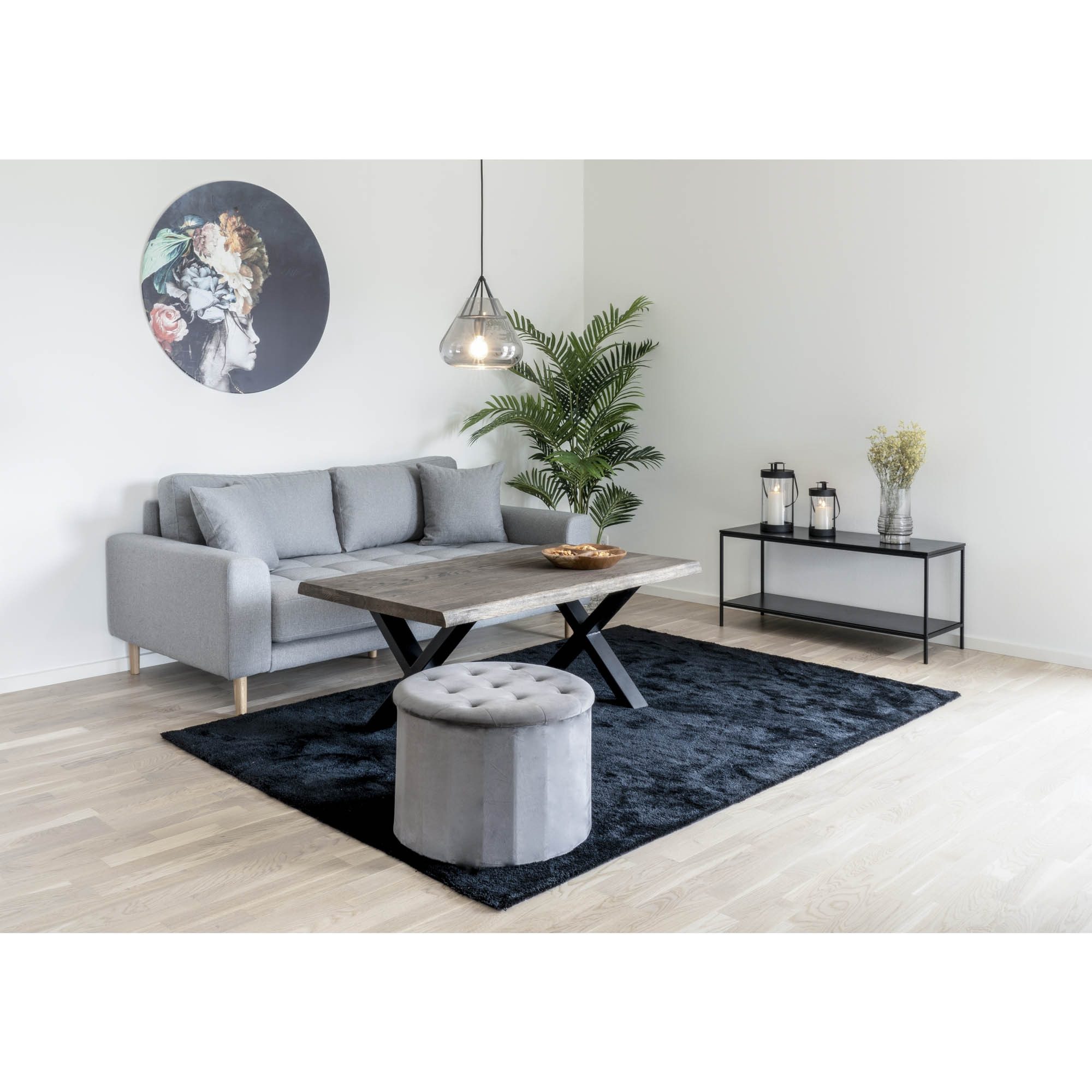 House Nordic TV-Bank in Schwarz, Melamin - 100x45x36cm (BxHxT)