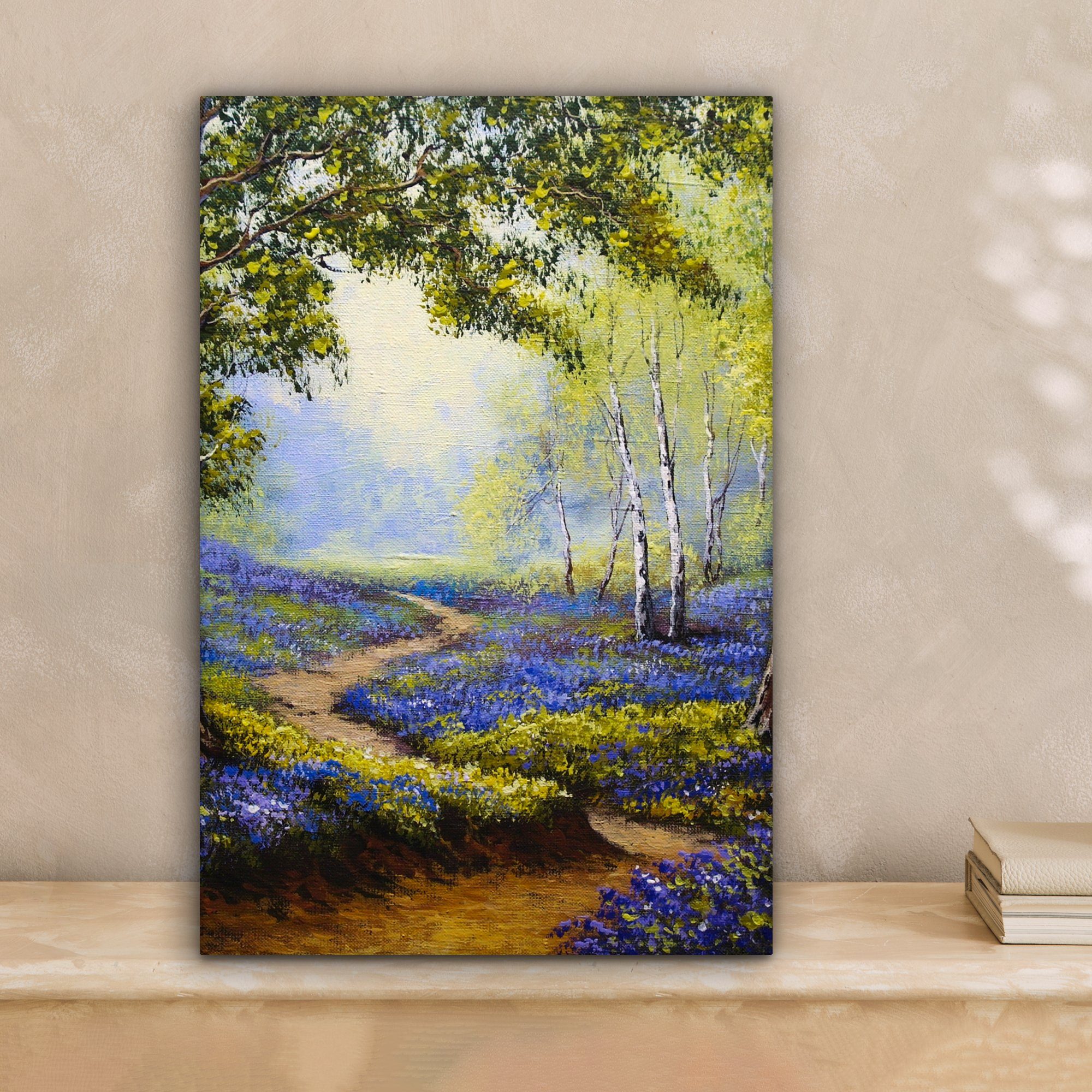OneMillionCanvasses® Leinwandbild Kunstdrucke - Natur - Wald - Blumen - Ölf günstig online kaufen