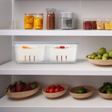 relaxdays Frischhaltedose Kühlschrank Organizer 2er Set, Kunststoff