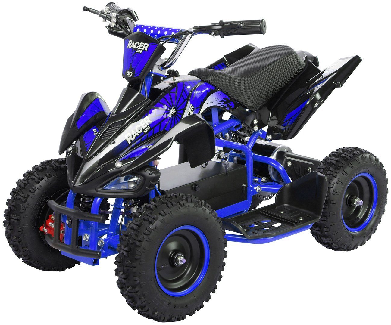 Actionbikes Motors Elektro-Kinderquad Mini Kinder Elektroquad Racer 1000 W 36 V, bis 50 kg - Scheibenbremsen - Safety Touch System Fußschalter