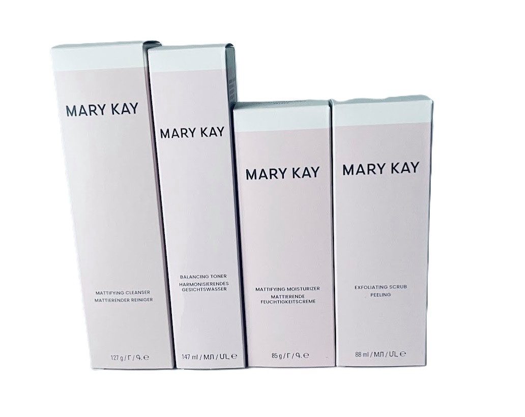 Mary Kay Hautpflege-Set Skincare Mattifying Basis Set 4tlg Cleanser,Moisturizer,Toner,Scrub