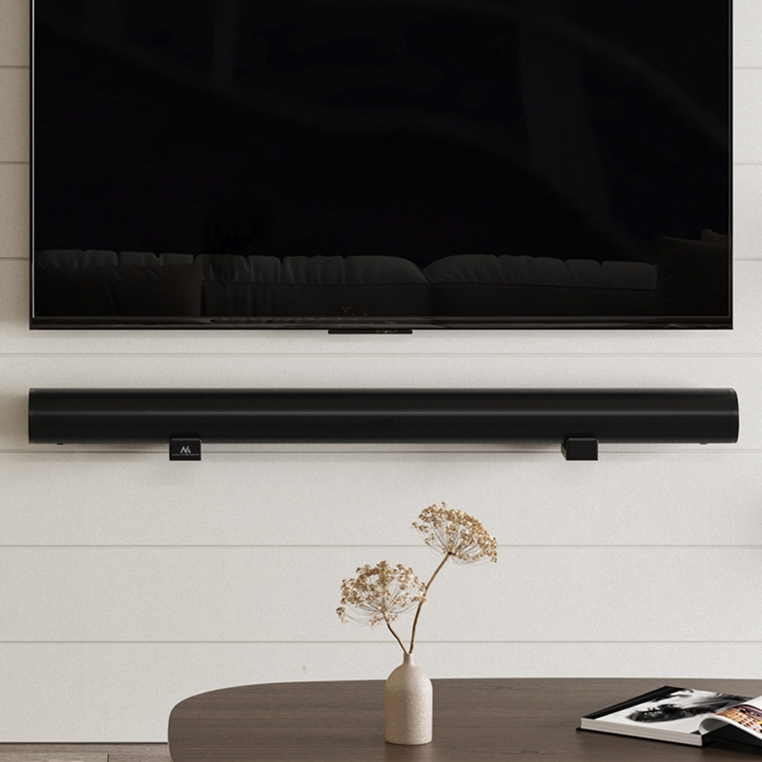 Maclean Soundbar-Halterung MC-932 Wandhalterung für 1 Soundbar oder 2 Lautsprecher, (2-tlg., 90–154 mm Tiefe • bis 15 kg • Heimkino & Wohnzimmer)