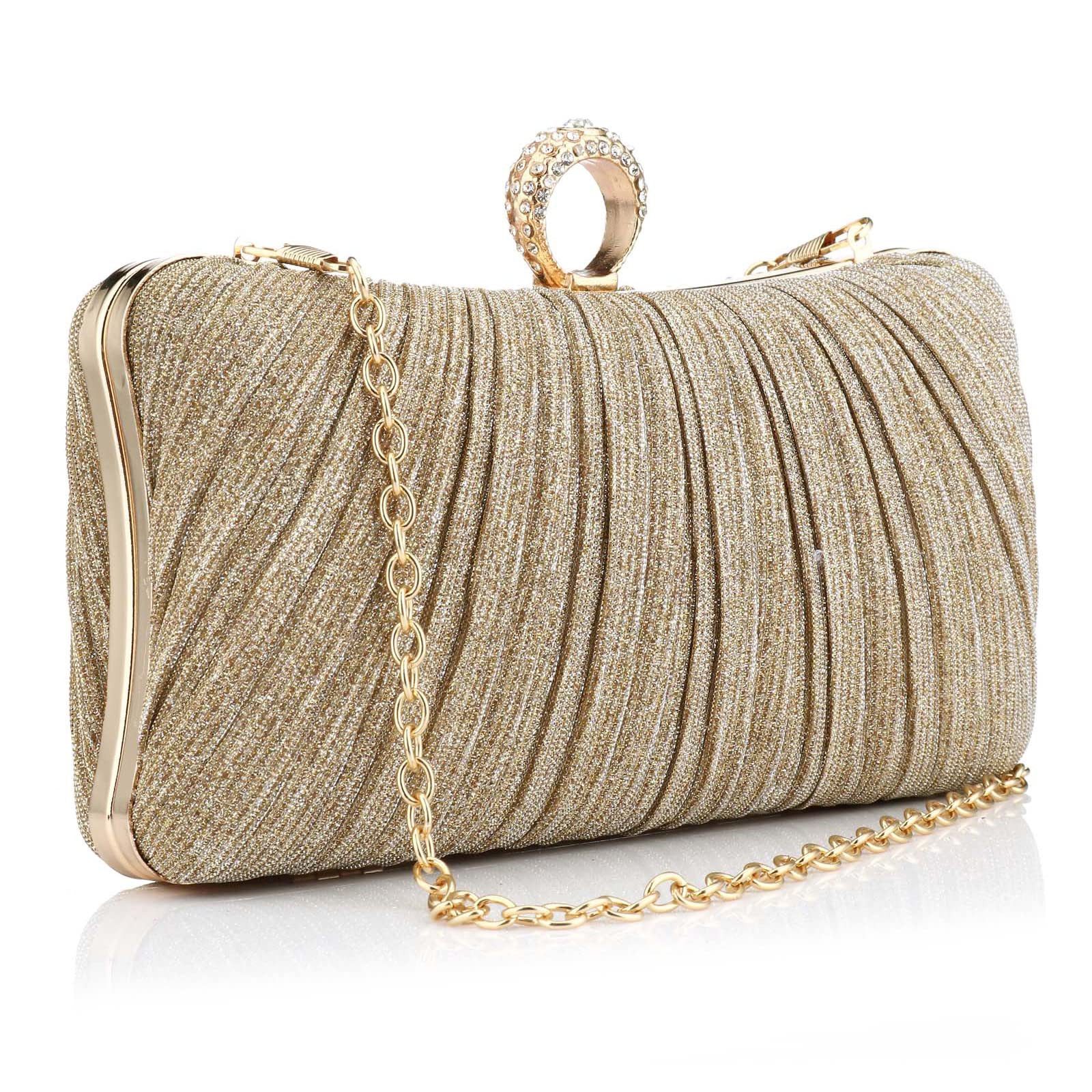 nsihing Abendtasche Damen Mode Abendtasche: Falten Handtasche, Glitzer Abendtasche, ideal für Brauthochzeiten, Bälle und Cocktailpartys