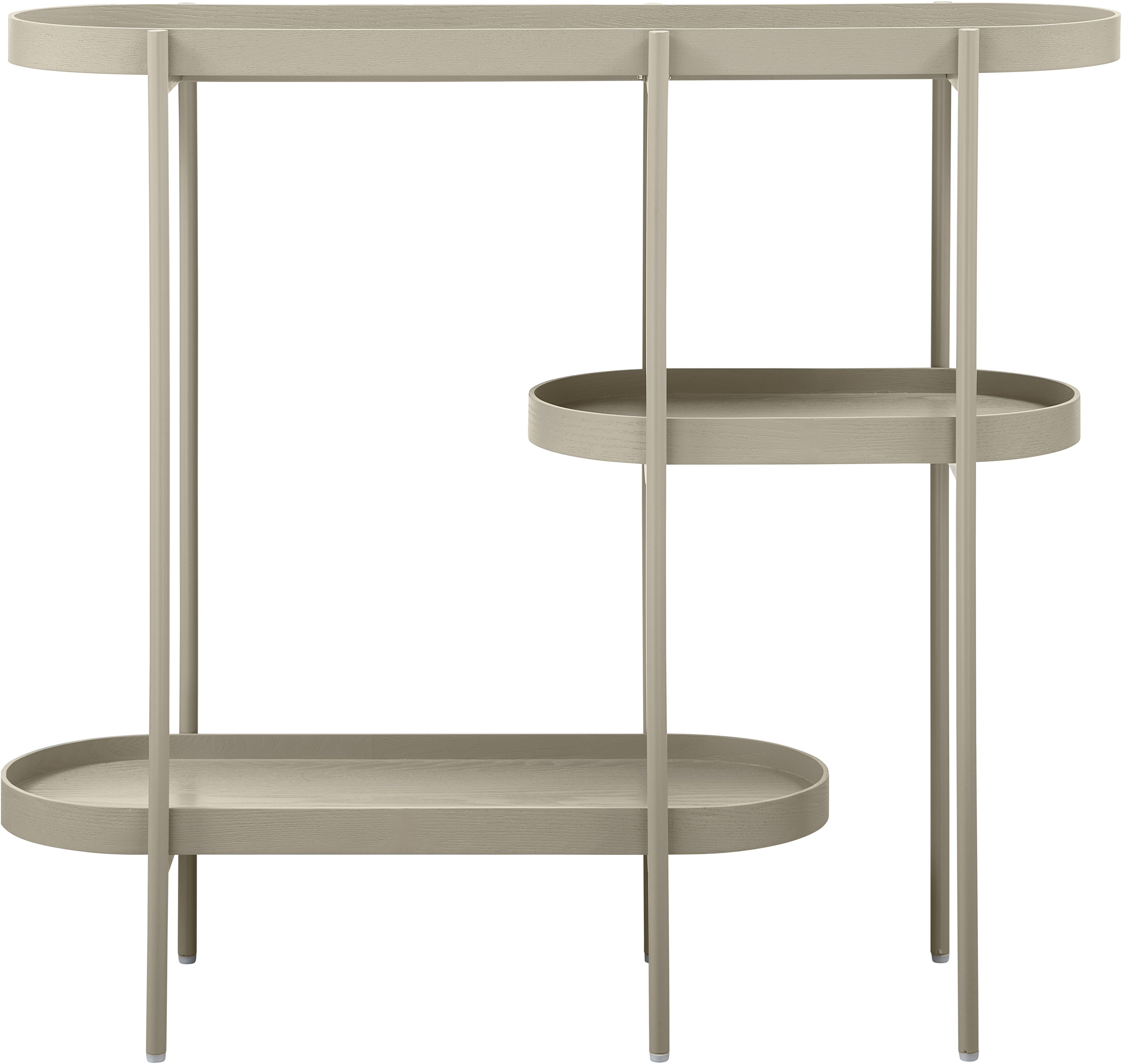 WOOOD Beistelltisch Noan aus MDF mit pulverbeschichtetem Metallgestell, 90 x 28 x 80 cm, Tragkraft 5 kg pro Boden, Gestellrohr Ø 1,5 cm
