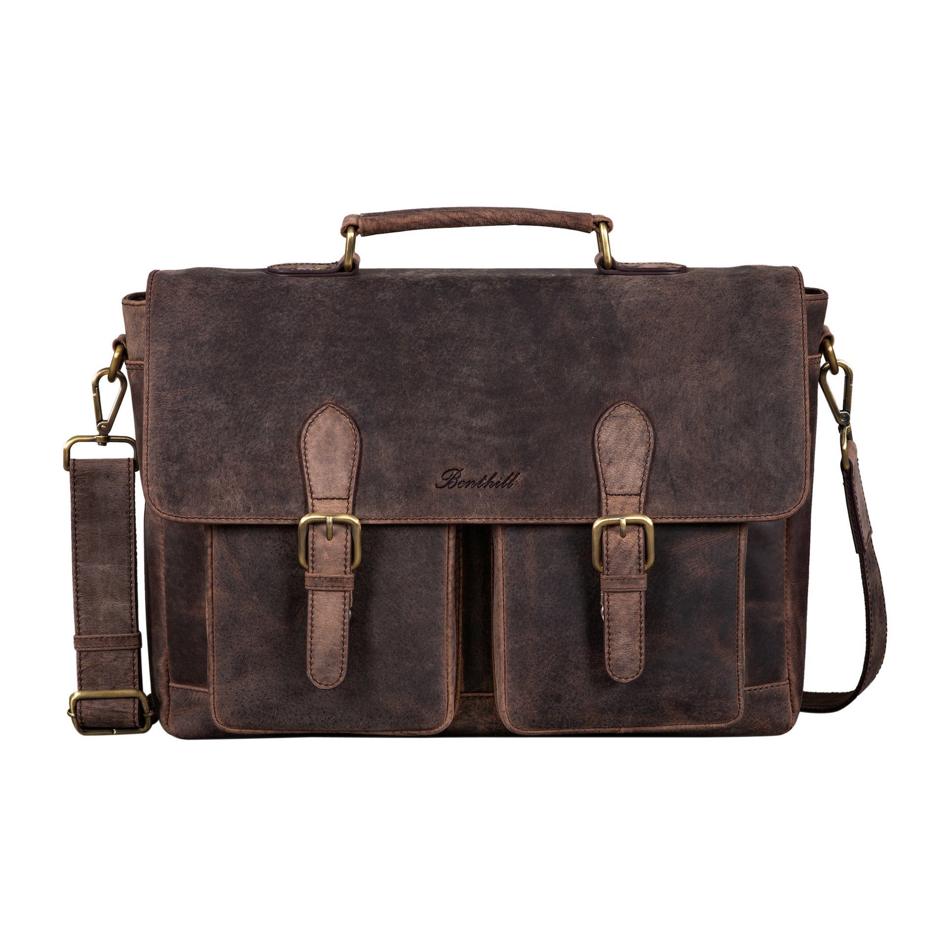 Benthill Aktentasche Echt Leder Laptoptasche Notebooktasche günstig online kaufen